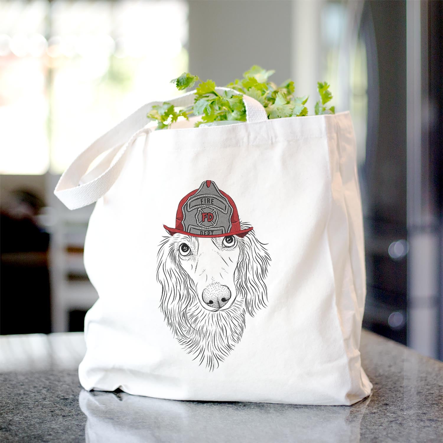 Mr. Rusty the Long Haired Dachshund - Tote Bag