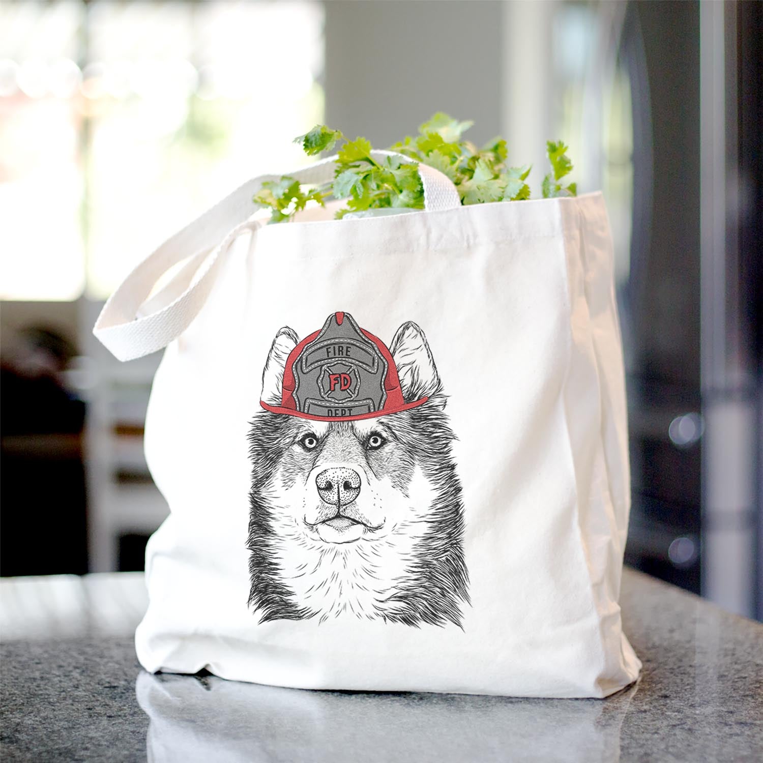 Oskar the Candian Eskimo Dog - Tote Bag