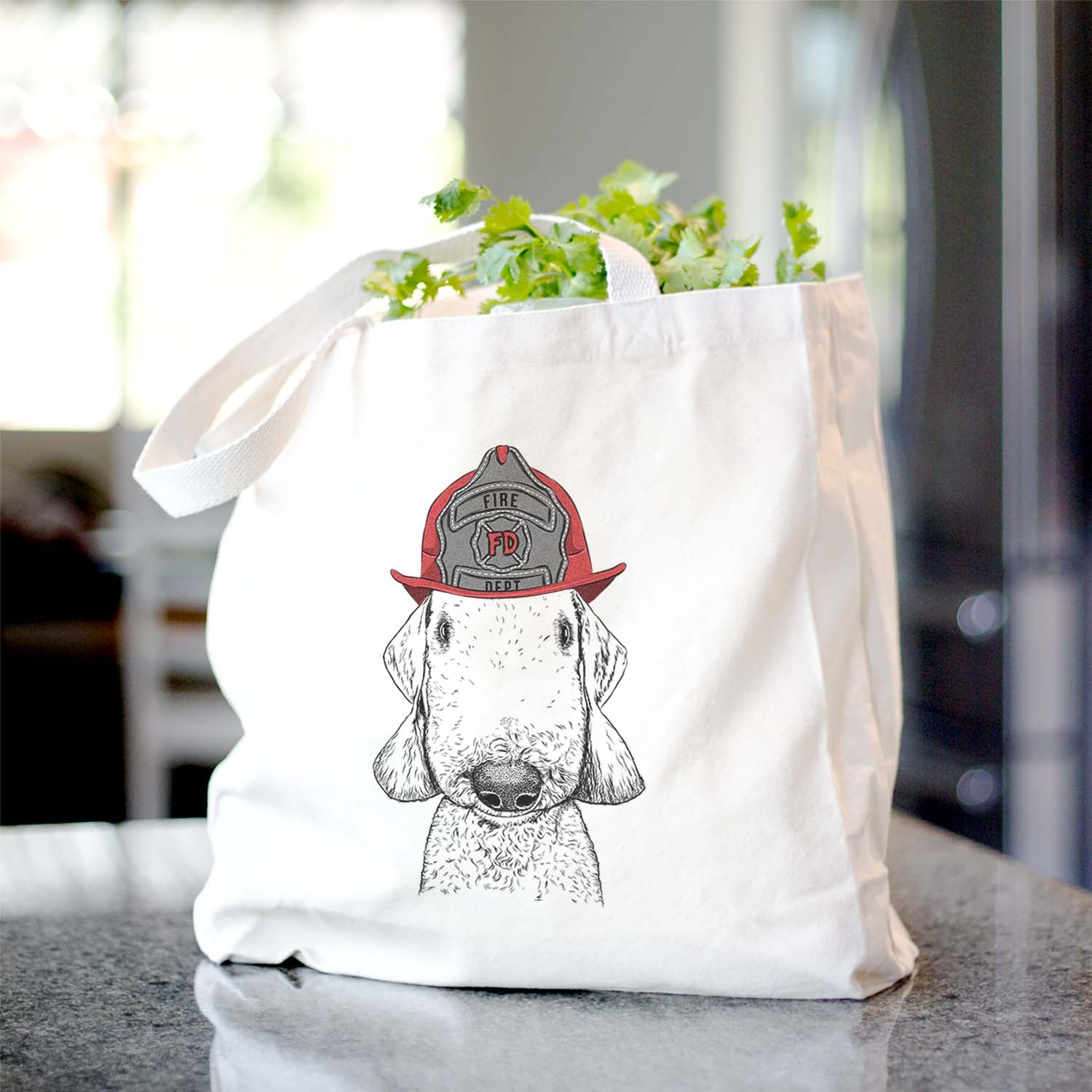 Remington the Bedlington Terrier - Tote Bag