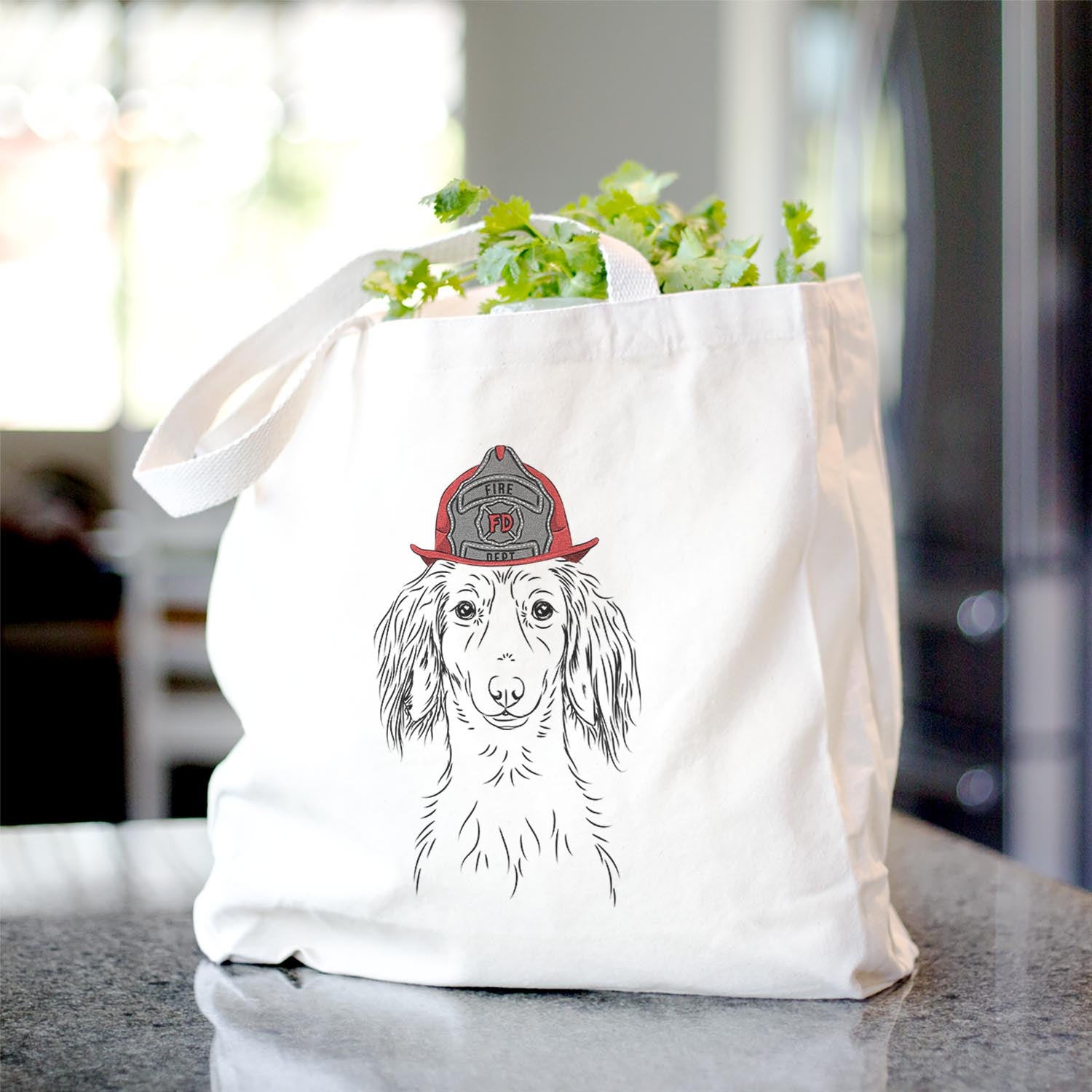 Roux the Long Haired Dachshund - Tote Bag