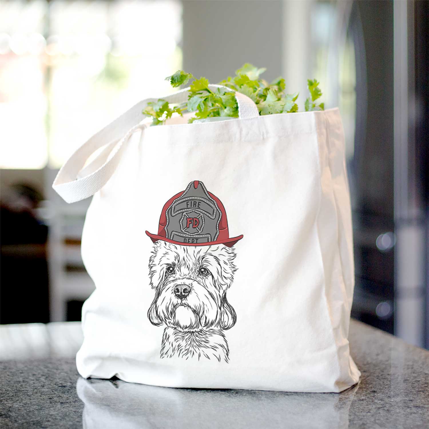 Sir Walter the Dandie Dinmont Terrier - Tote Bag