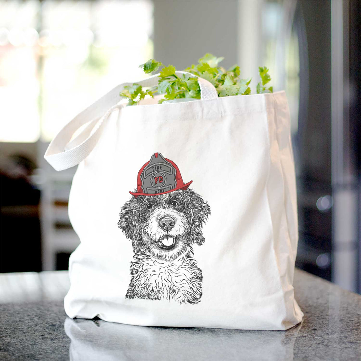 Smoky the Bernedoodle Puppy - Tote Bag