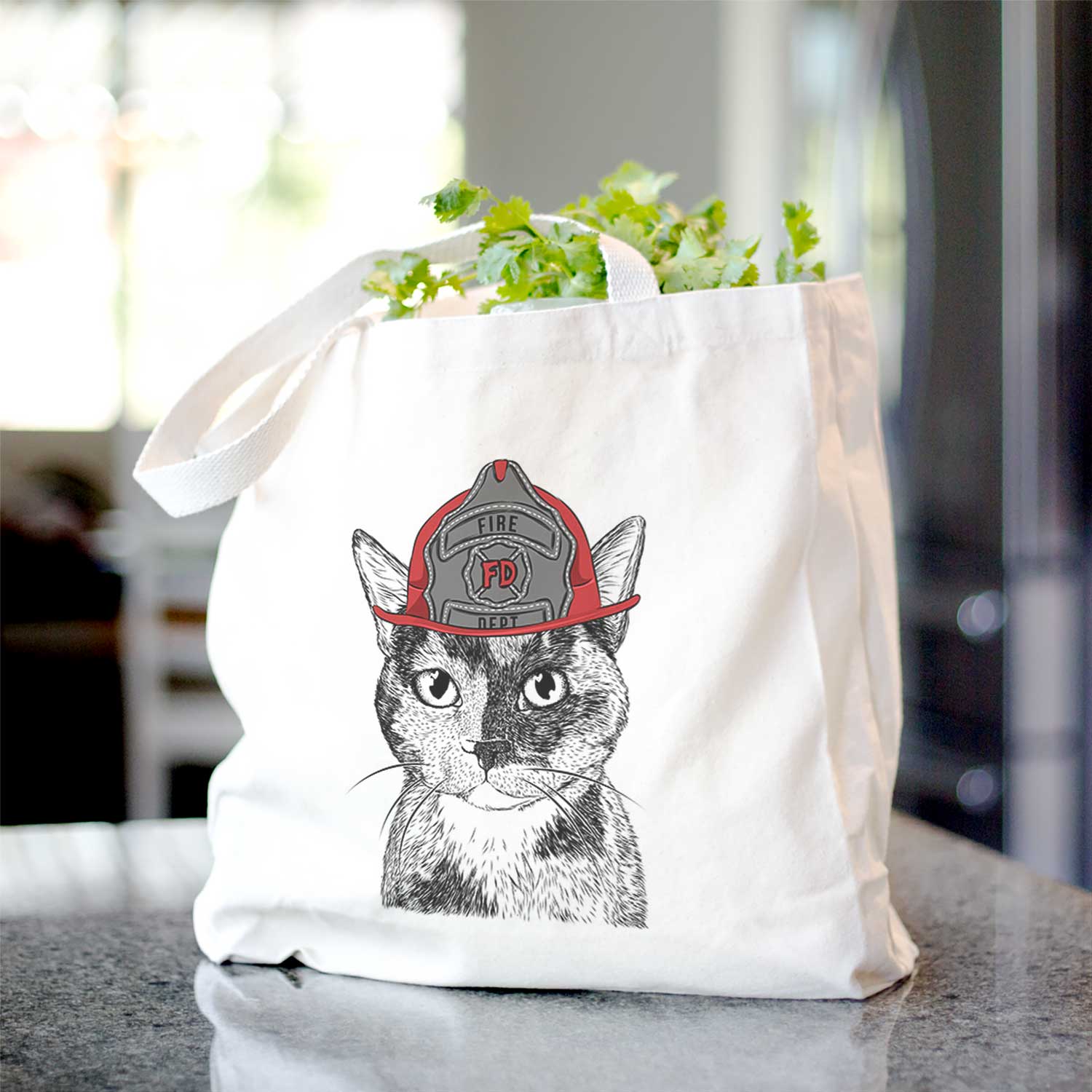 Spooky Kitty the Tortoiseshell Cat - Tote Bag