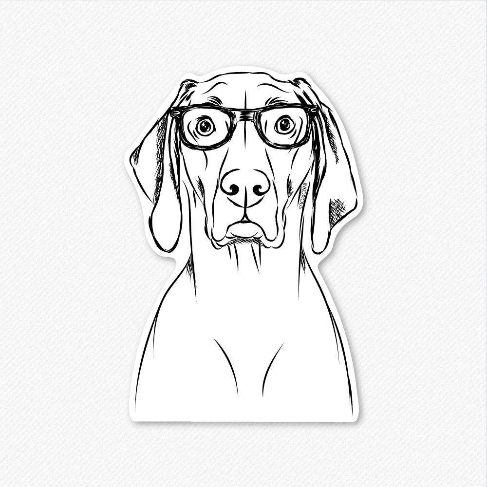 Flint the Nerd Weimaraner - Decal Sticker