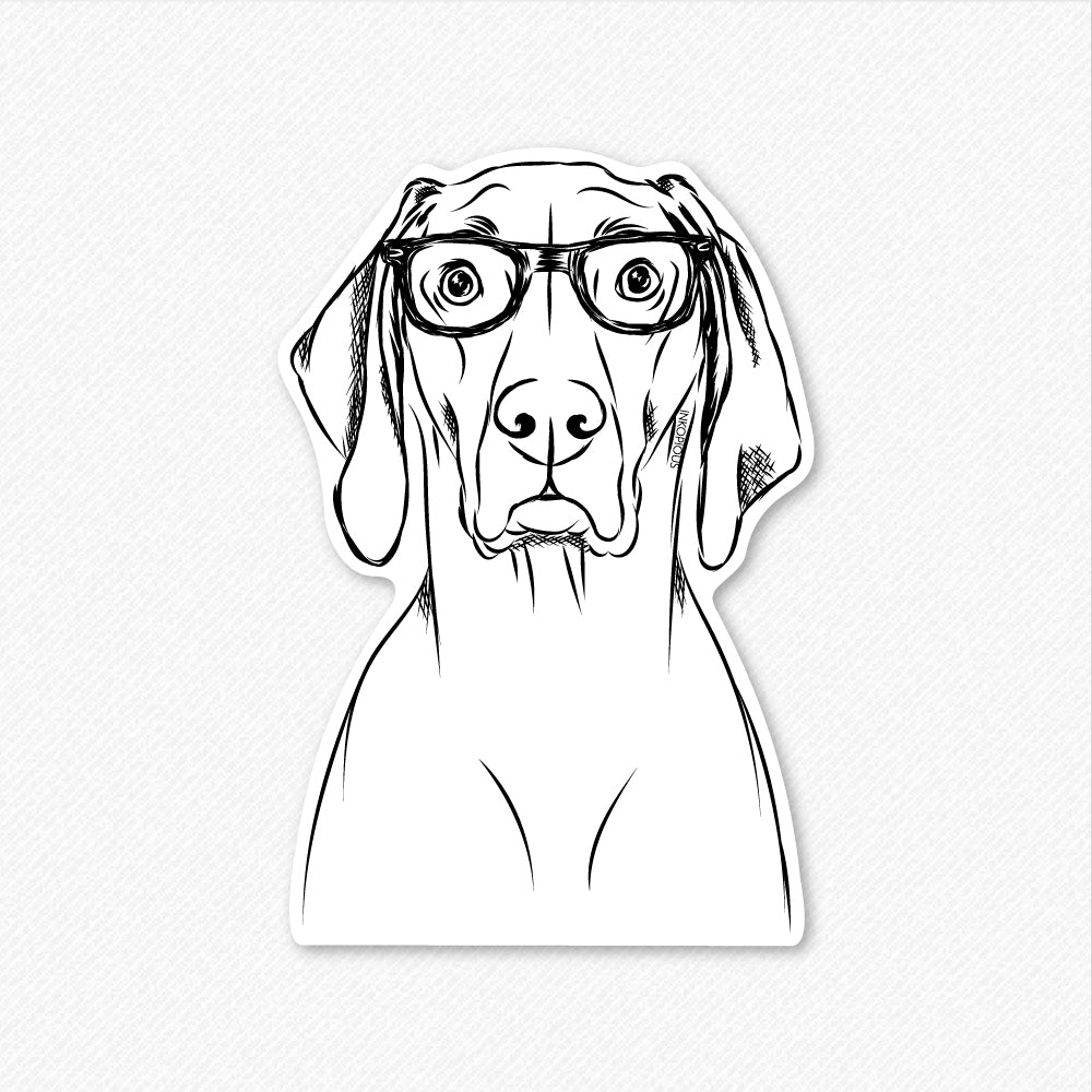 Flint the Nerd Weimaraner - Decal Sticker