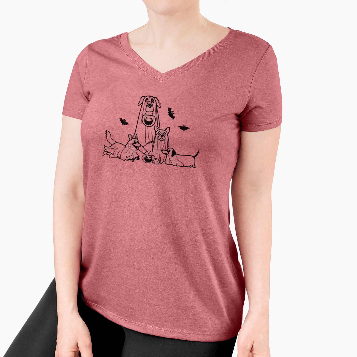 Ghost Pups - Women's Perfect V-neck Shirt