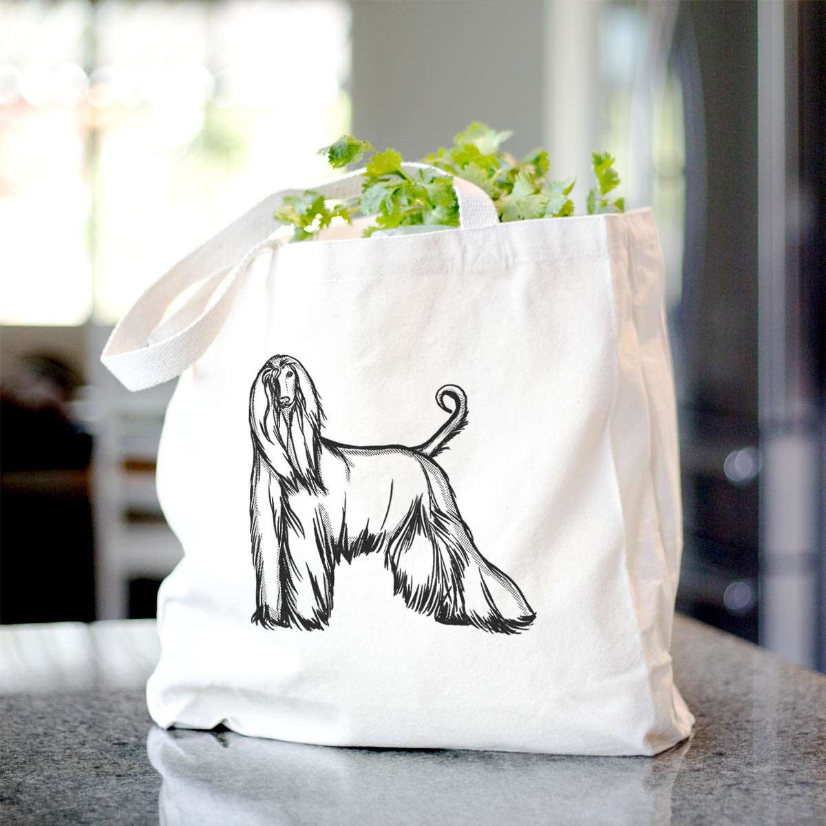 Halftone Afghan Hound  - Tote Bag