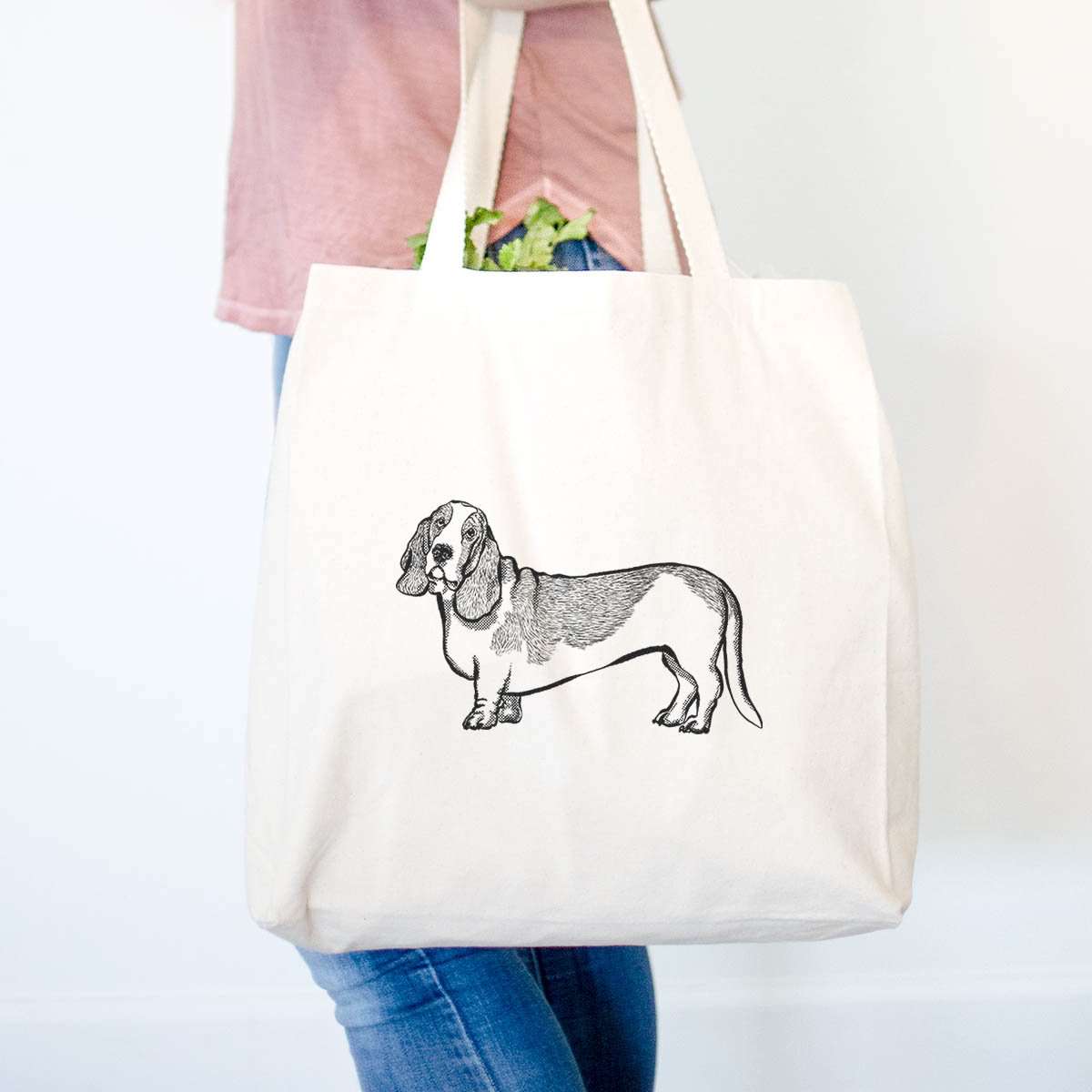 Halftone Basset Hound  - Tote Bag