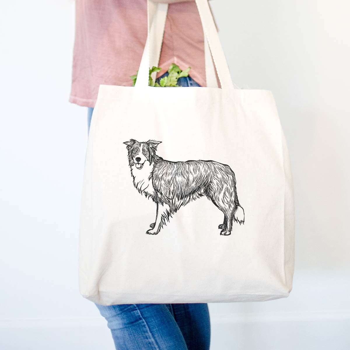 Halftone Border Collie  - Tote Bag