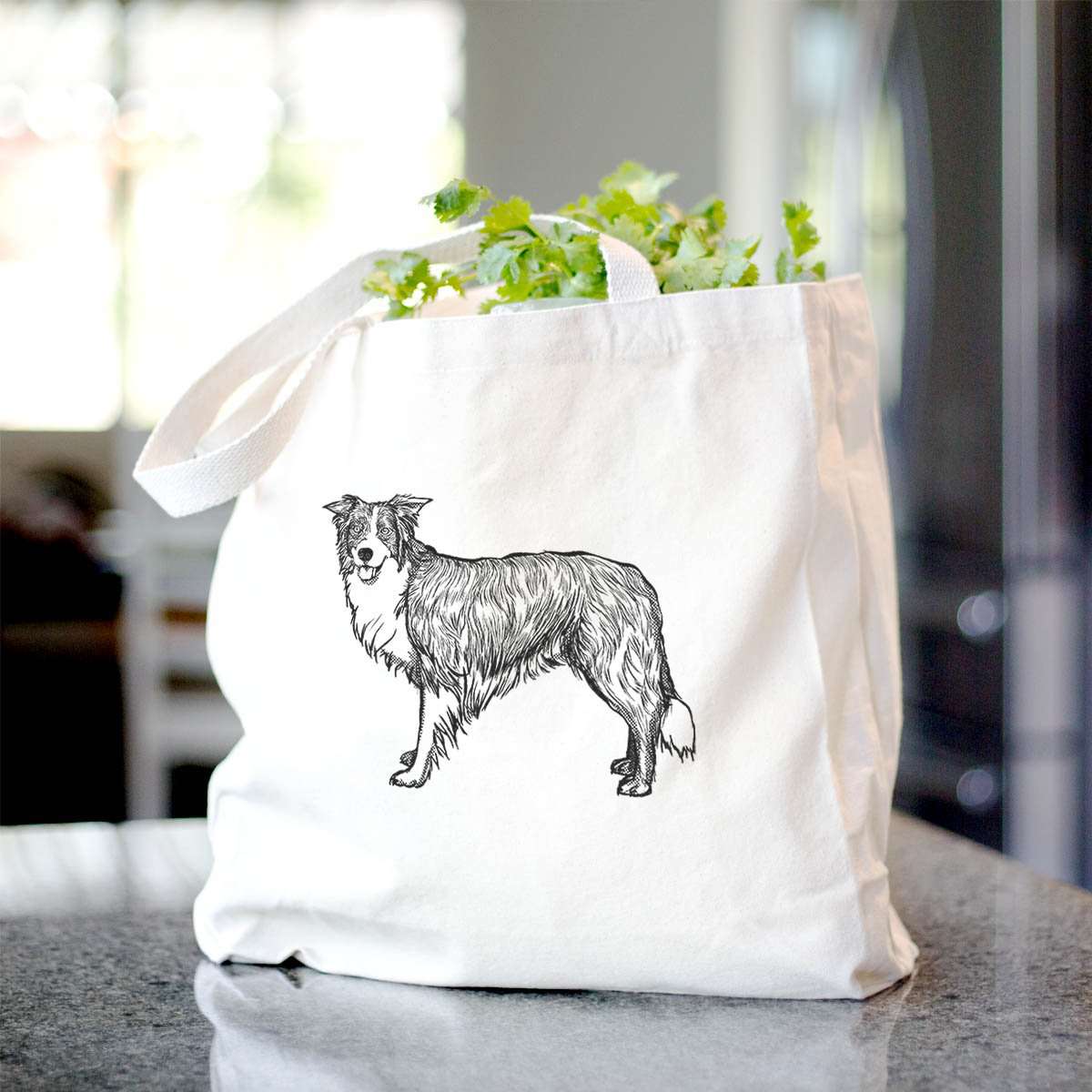 Halftone Border Collie  - Tote Bag