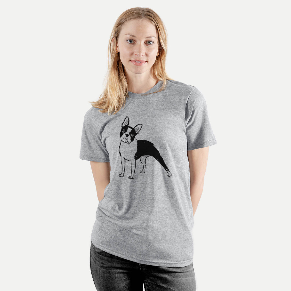 Halftone Boston Terrier  - Unisex Crewneck