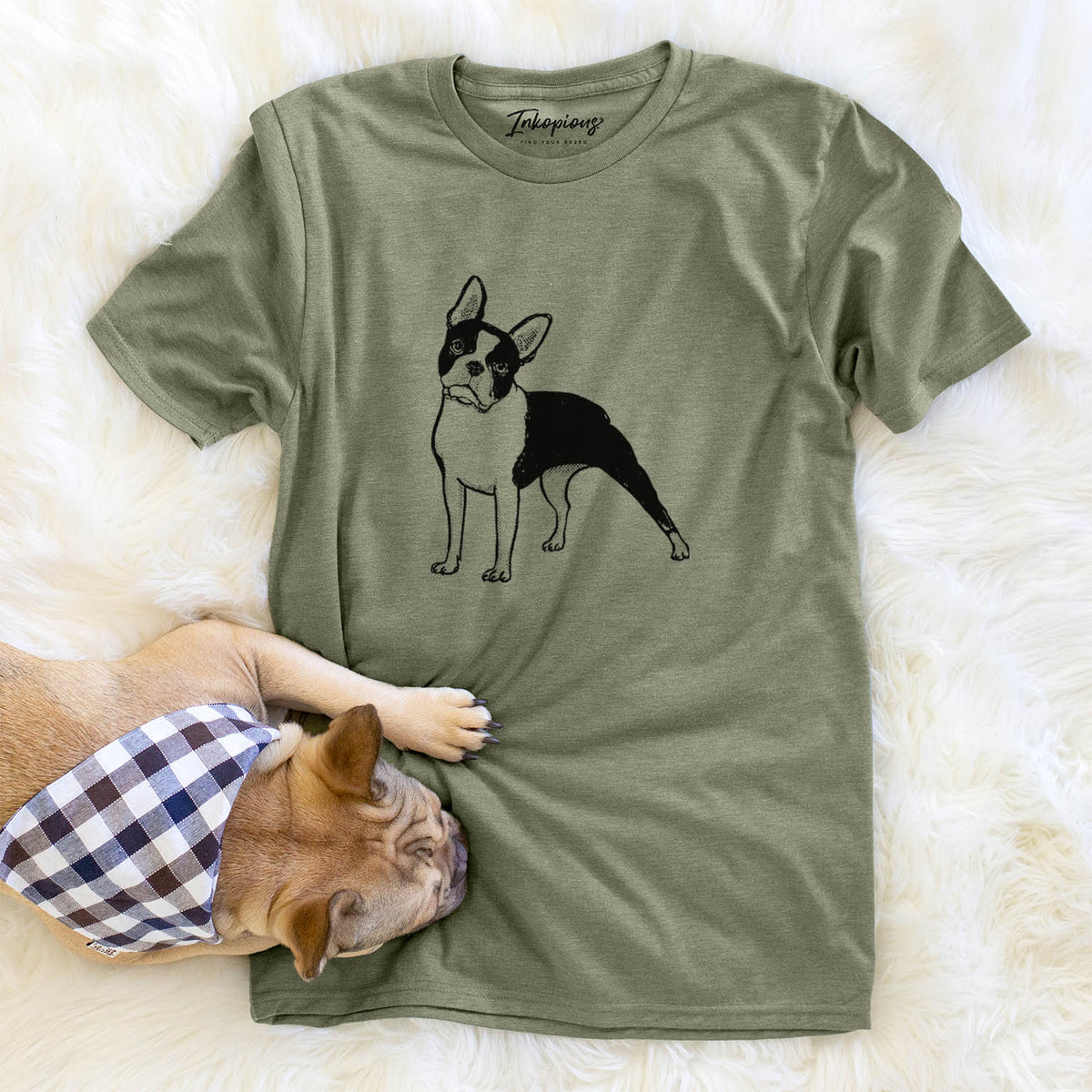 Halftone Boston Terrier  - Unisex Crewneck