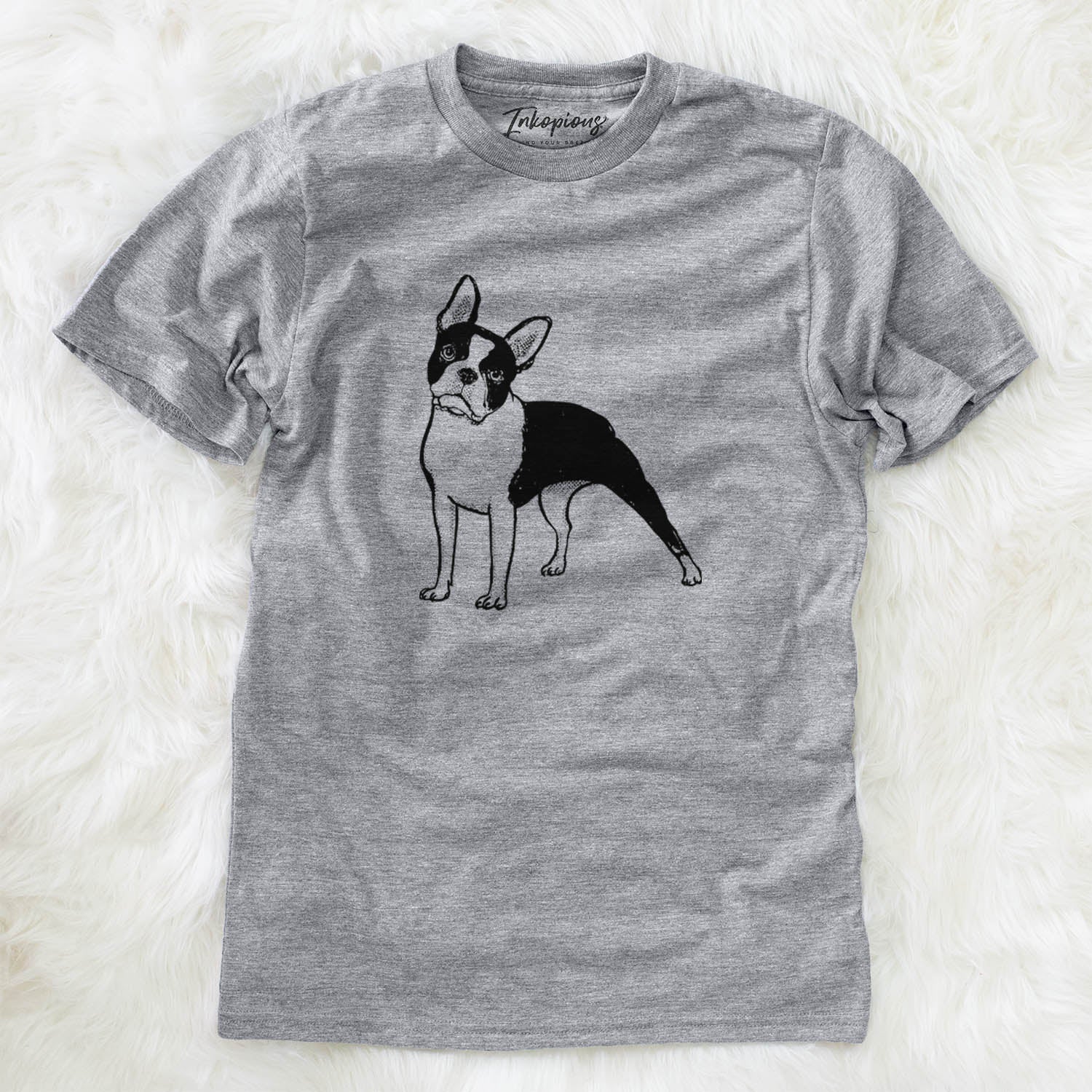 Halftone Boston Terrier  - Unisex Crewneck