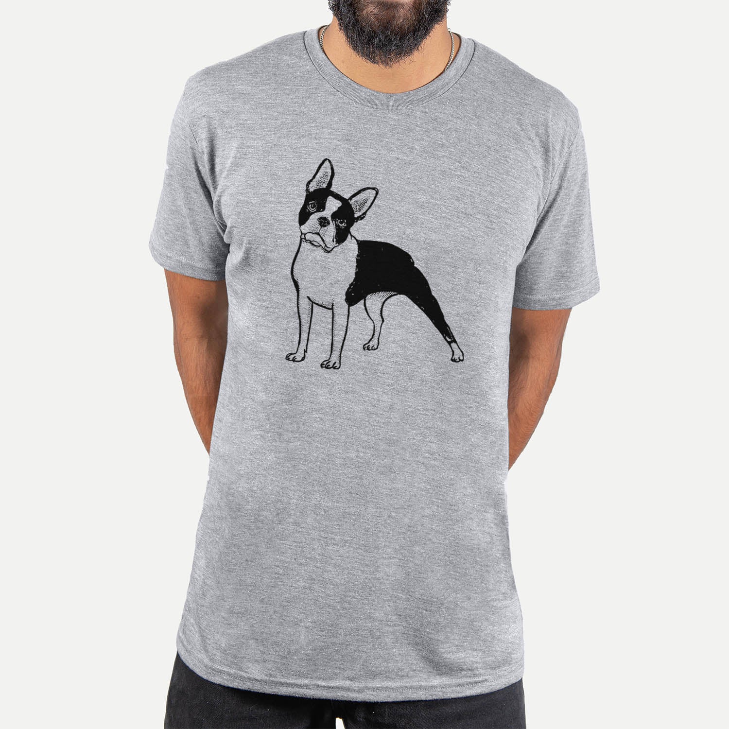 Halftone Boston Terrier  - Unisex Crewneck