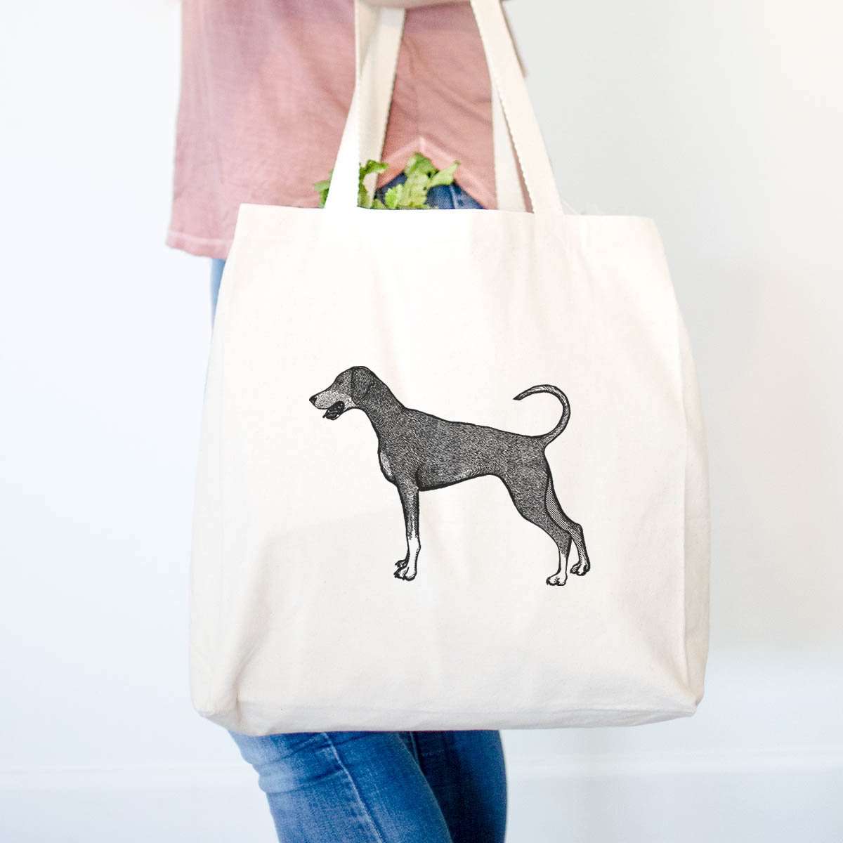 Halftone Doberman Pinscher Natural Ears  - Tote Bag