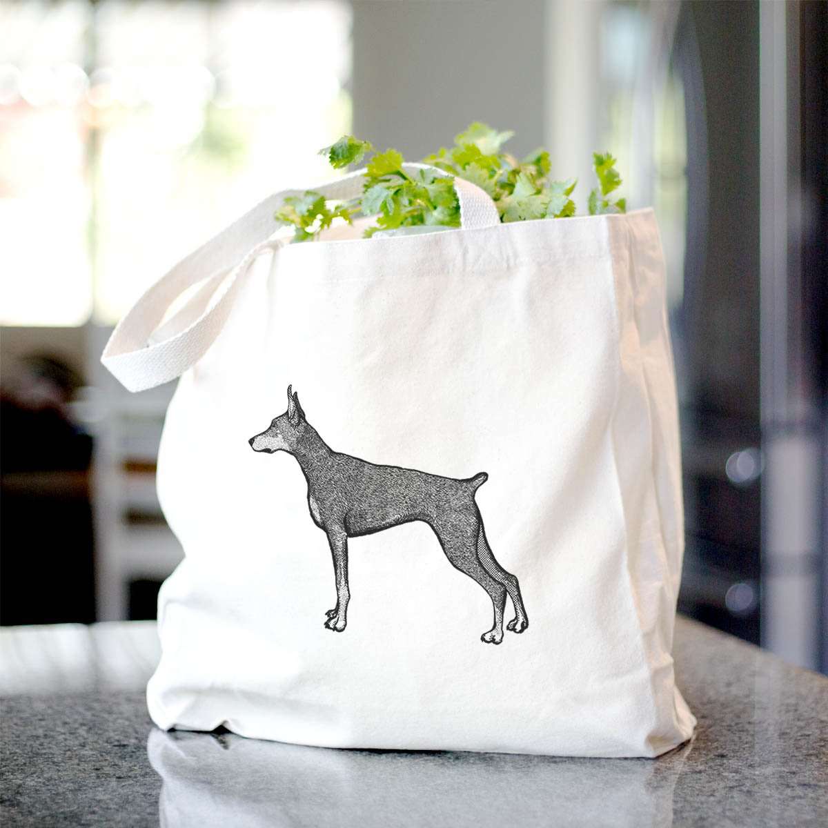 Halftone Doberman Pinscher  - Tote Bag