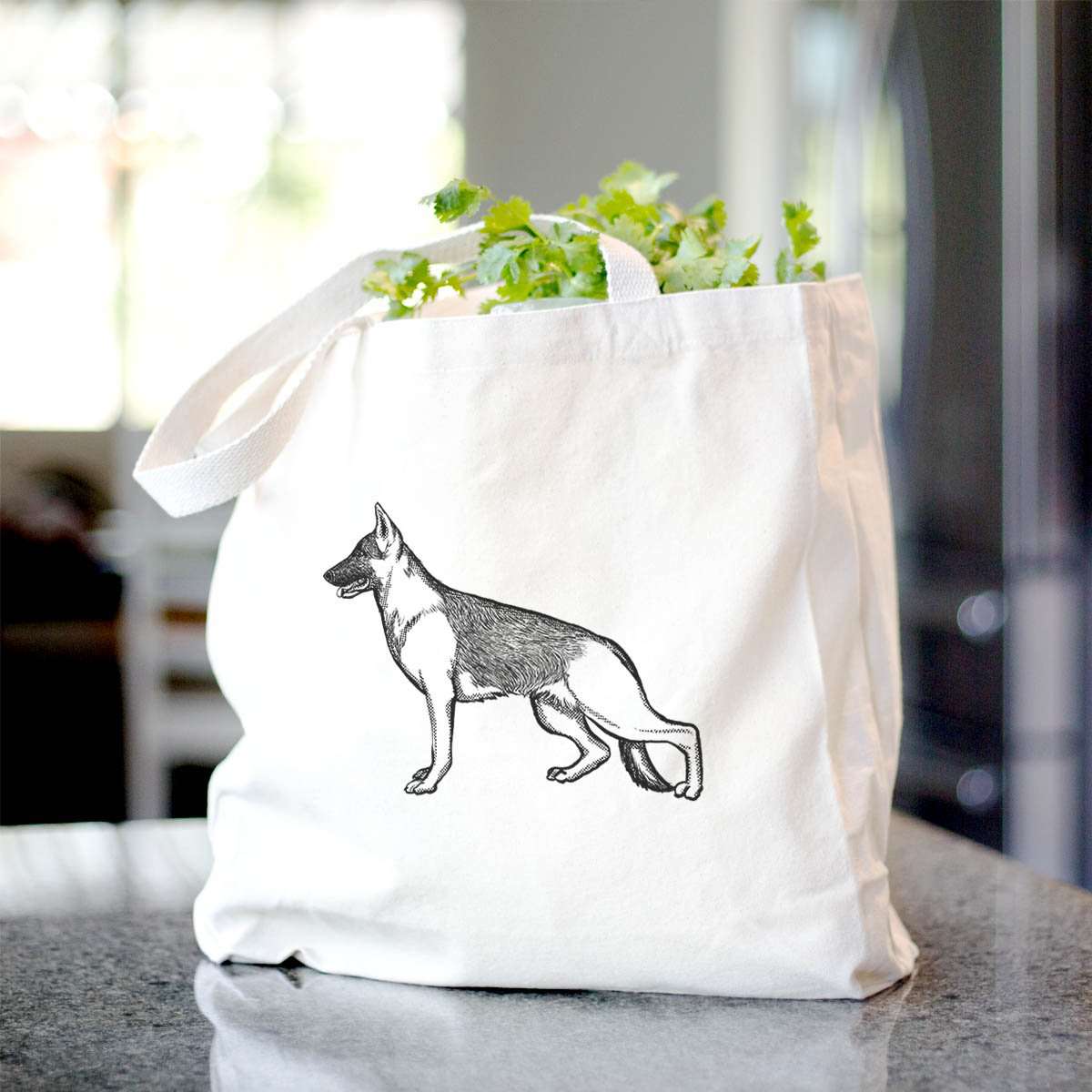 Halftone German Shepherd  - Tote Bag