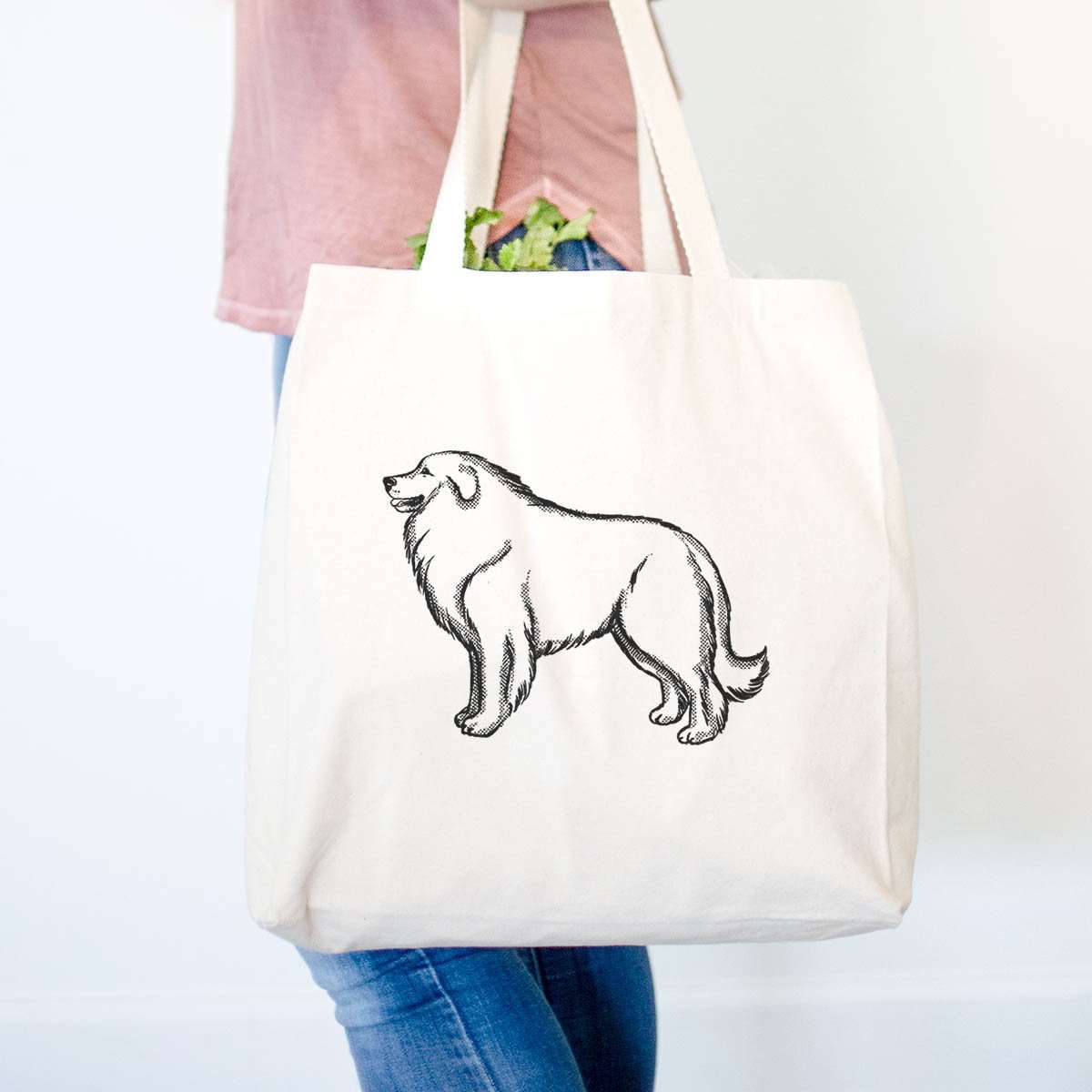 Halftone Great Pyrenees Profile  - Tote Bag