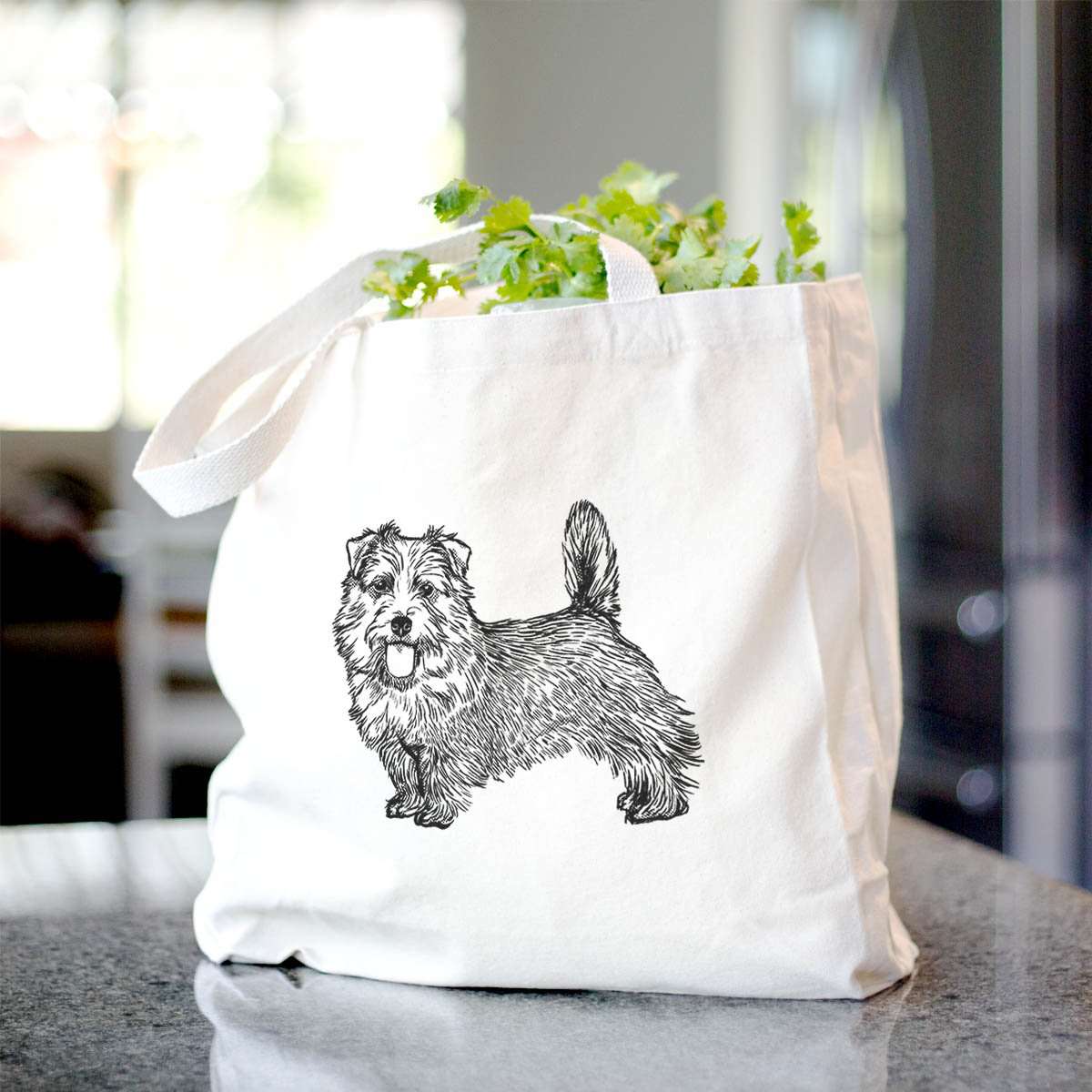 Halftone Norfolk Terrier  - Tote Bag