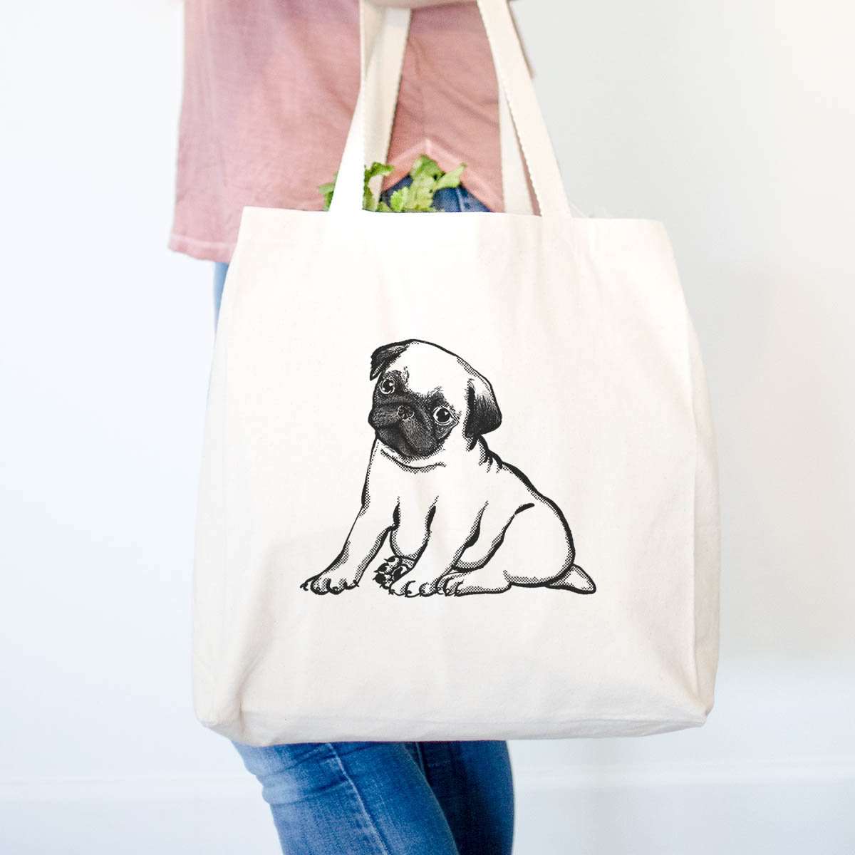 Halftone Pug Puppy  - Tote Bag