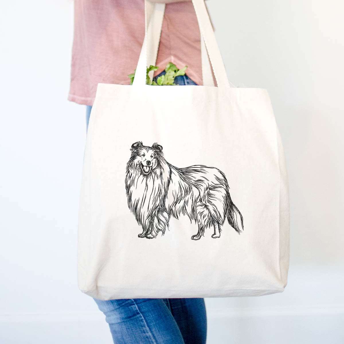 Halftone Rough Collie  - Tote Bag