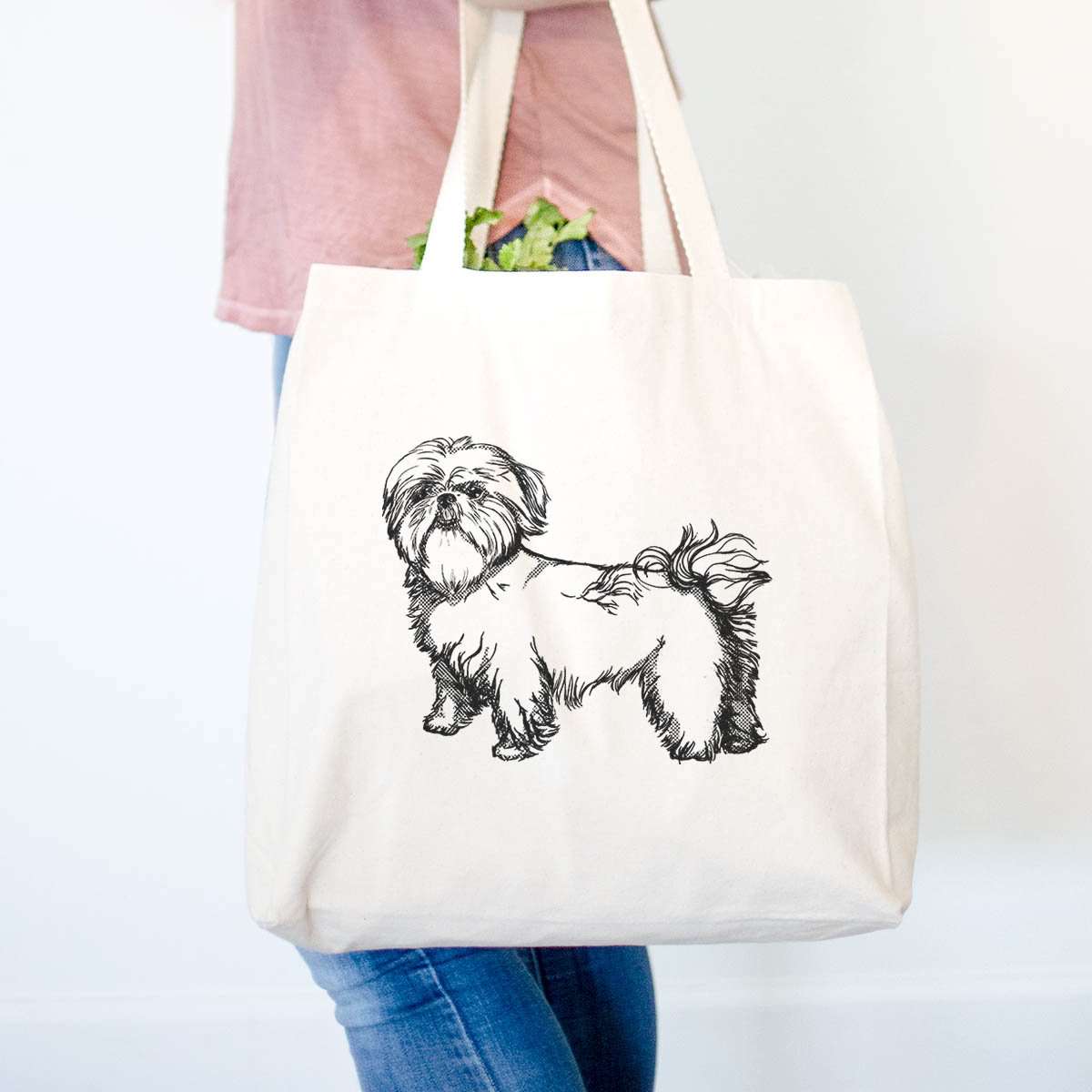 Halftone Shih Tzu Puppy Cut  - Tote Bag