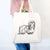 Halftone Shih Tzu Top Knot  - Tote Bag