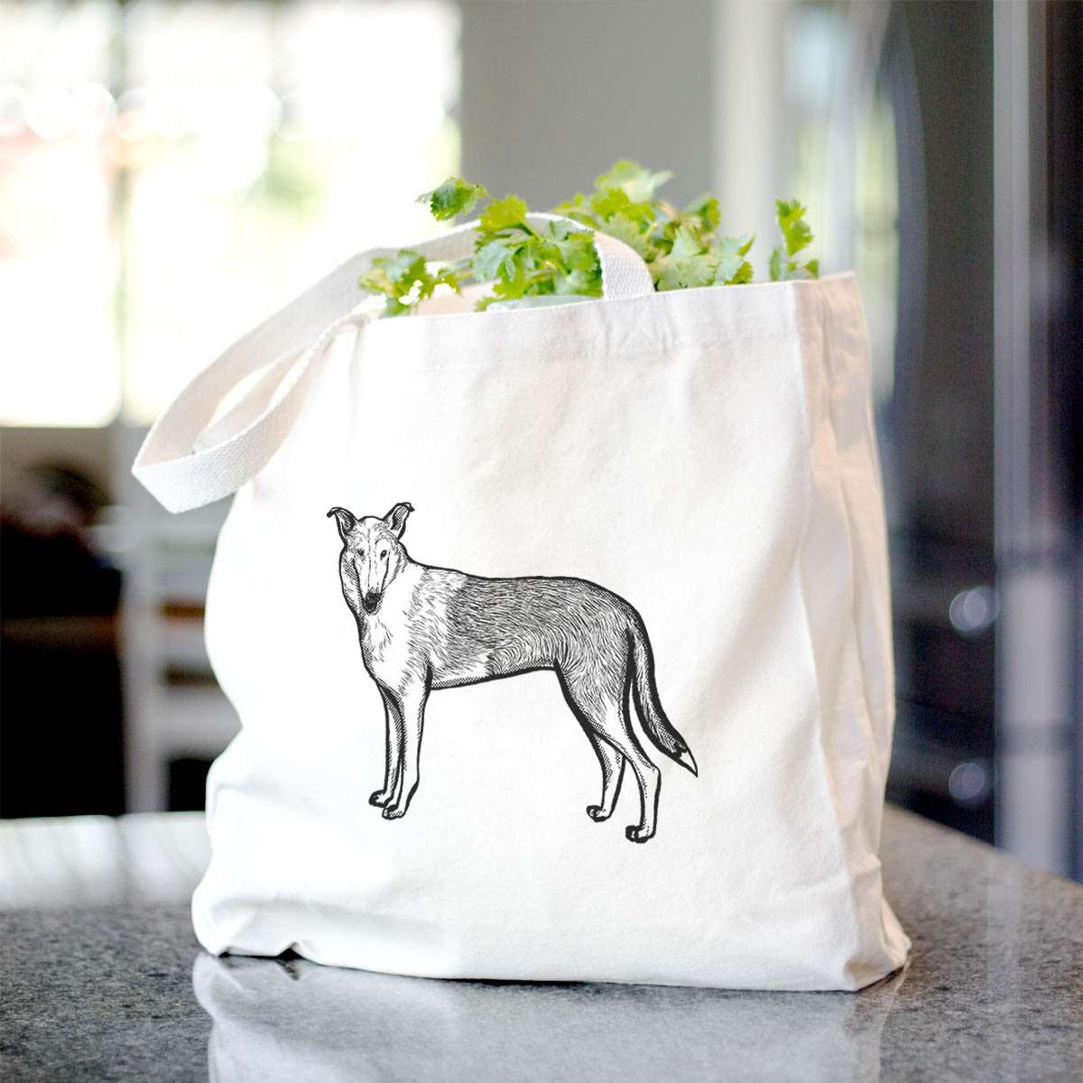 Halftone Smooth Collie  - Tote Bag