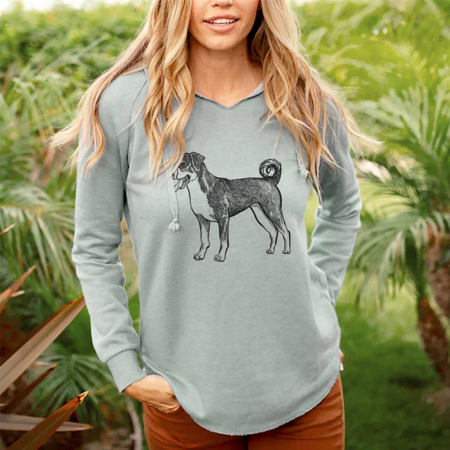 Halftone Appenzeller Sennenhunde - Cali Wave Hooded Sweatshirt