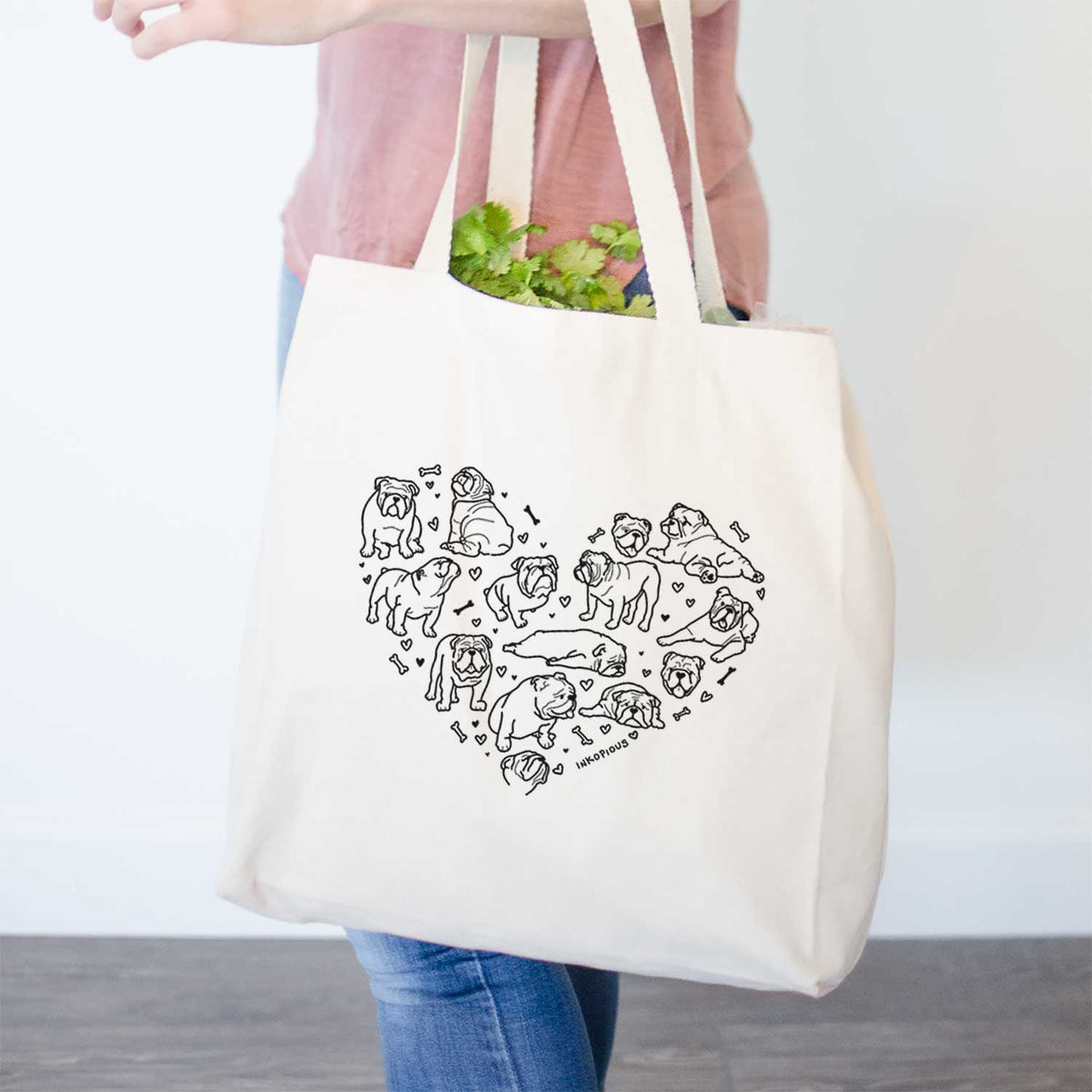 Heart Full of English Bulldogs- Tote Bag