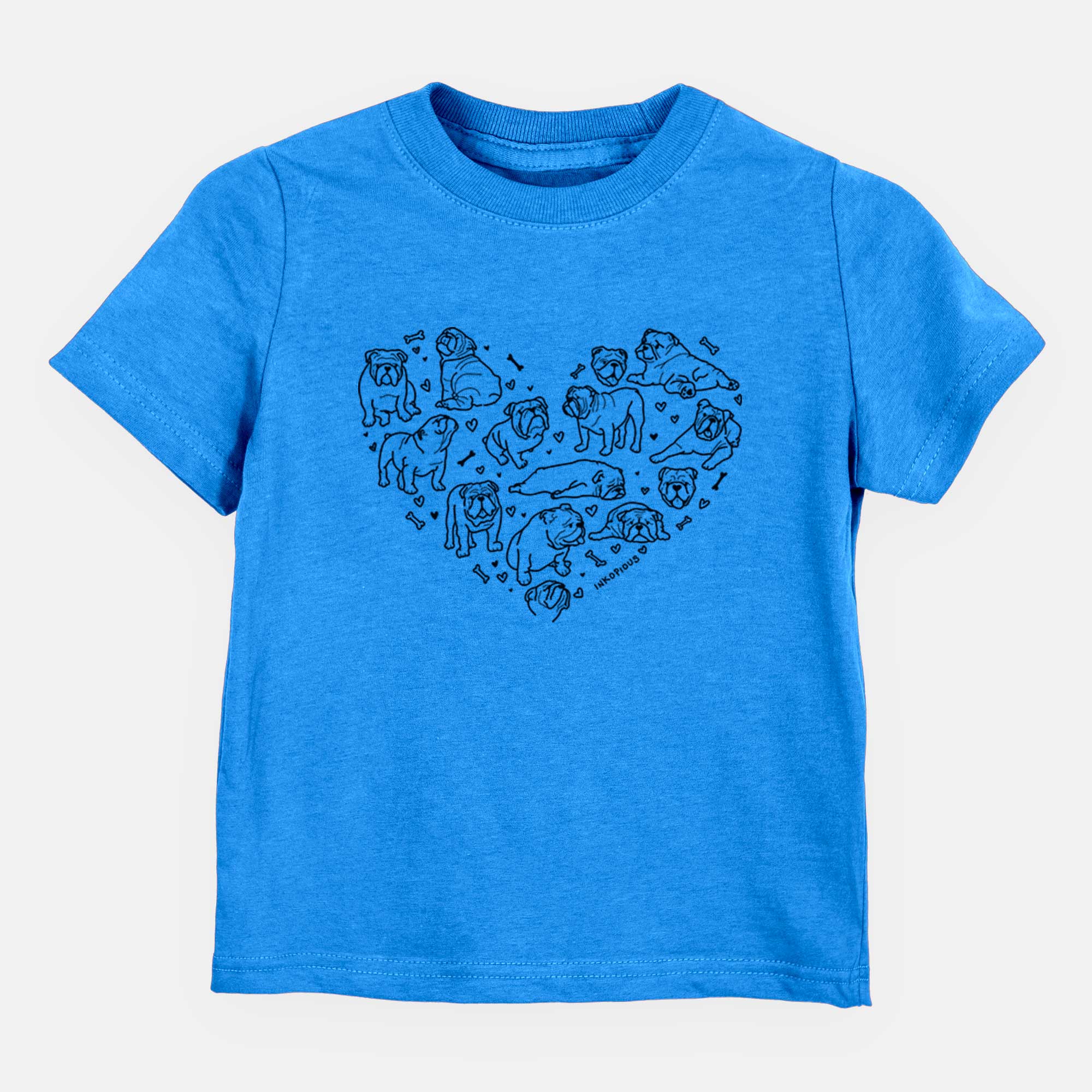 Heart Full of English Bulldogs - Kids/Youth/Toddler Shirt