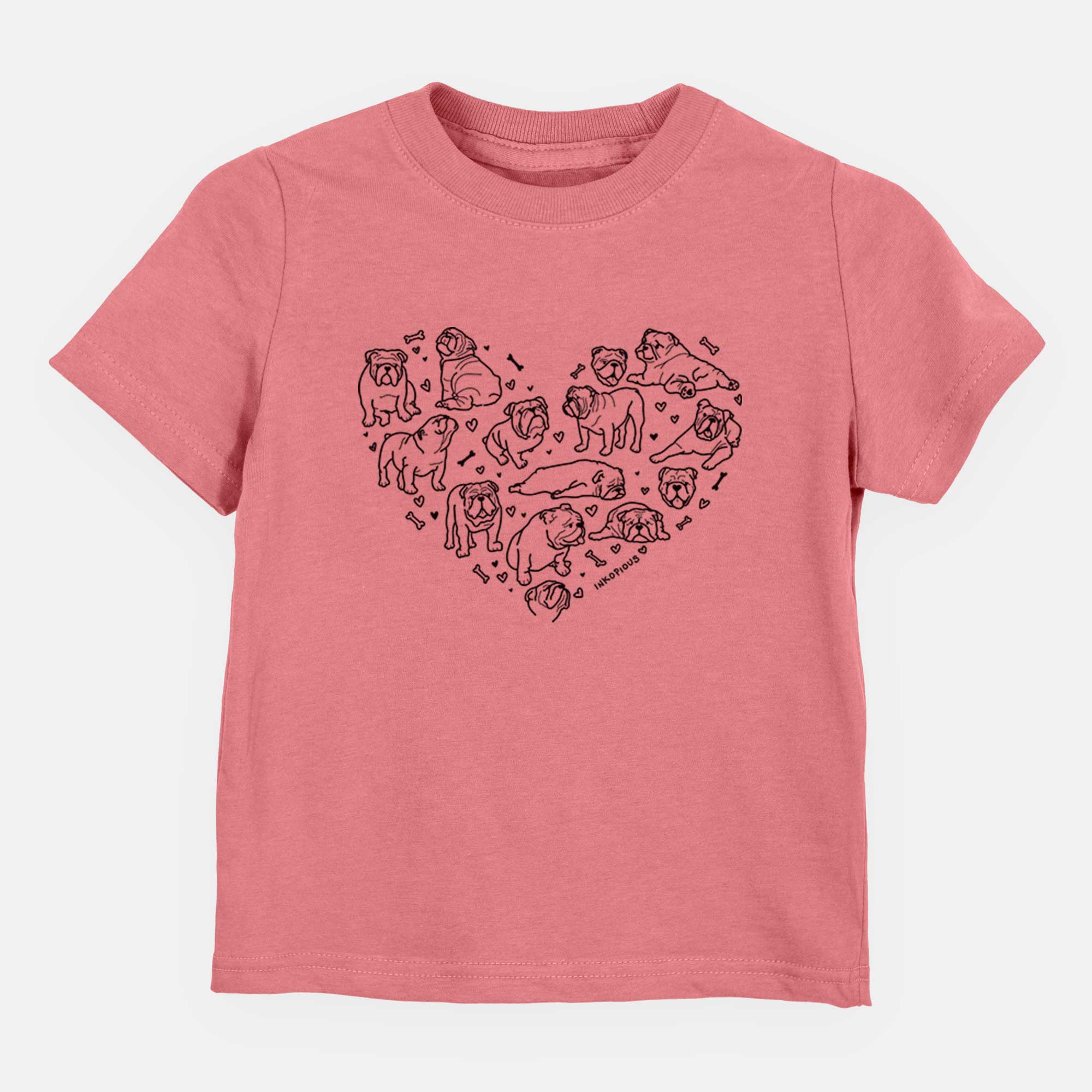 Heart Full of English Bulldogs - Kids/Youth/Toddler Shirt