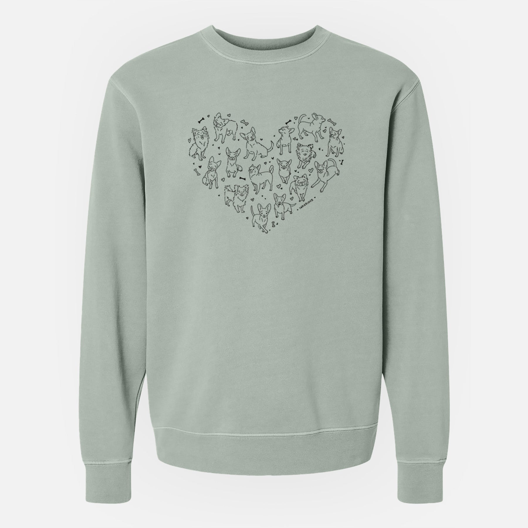 Heart Full of Chihuahuas - Unisex Pigment Dyed Crew Sweatshirt