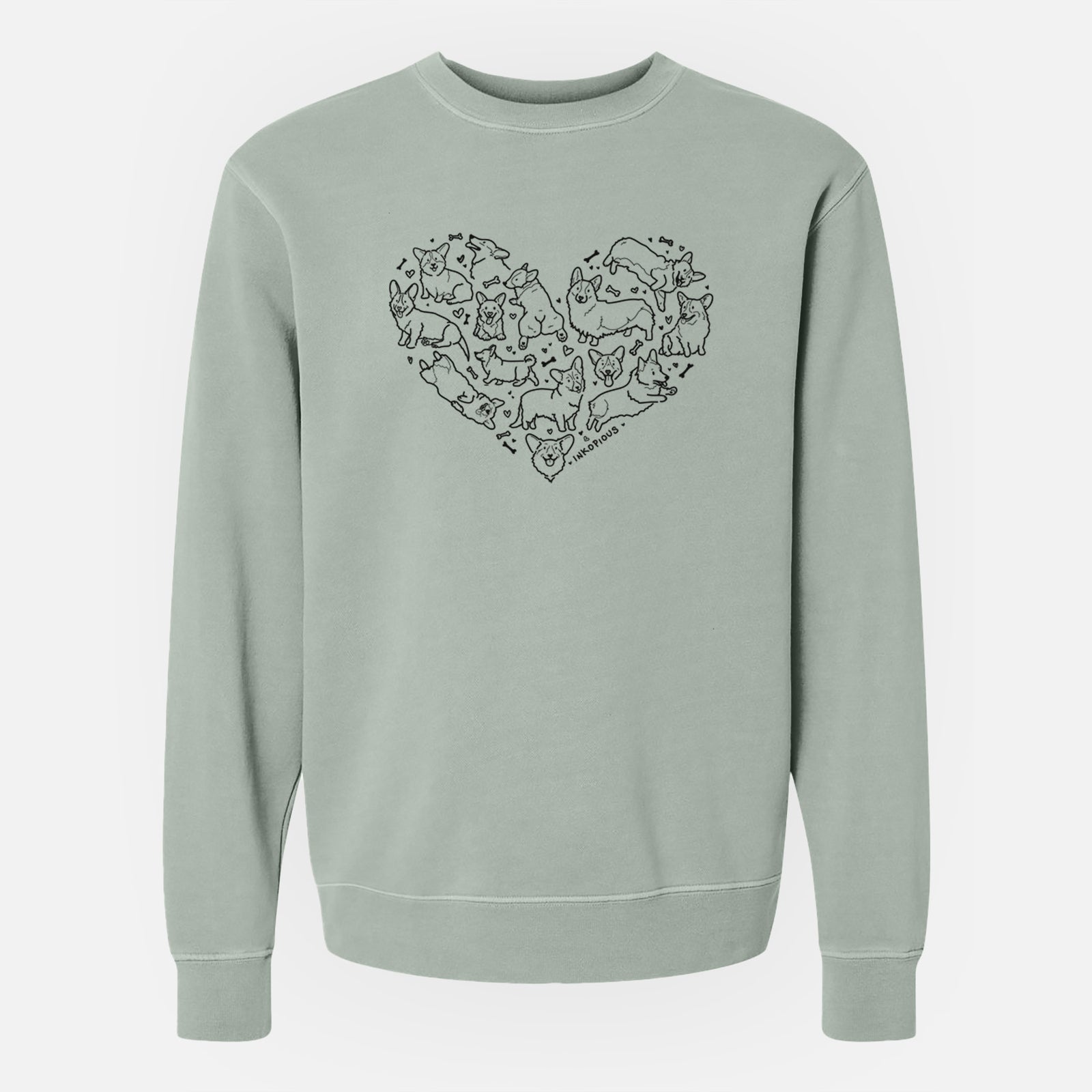 Heart Full of Corgis - Unisex Pigment Dyed Crew Sweatshirt