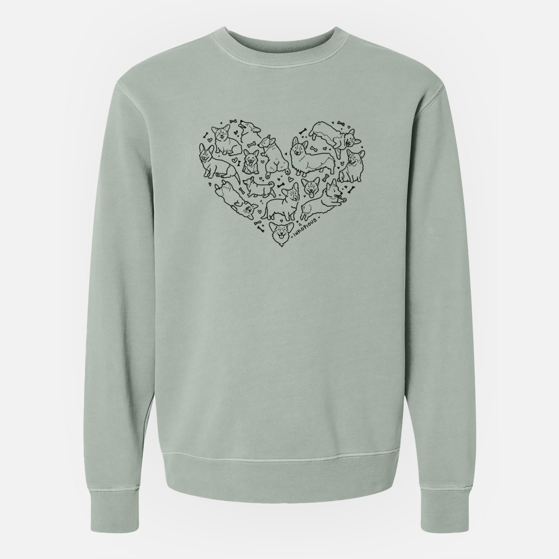 Heart Full of Corgis - Unisex Pigment Dyed Crew Sweatshirt