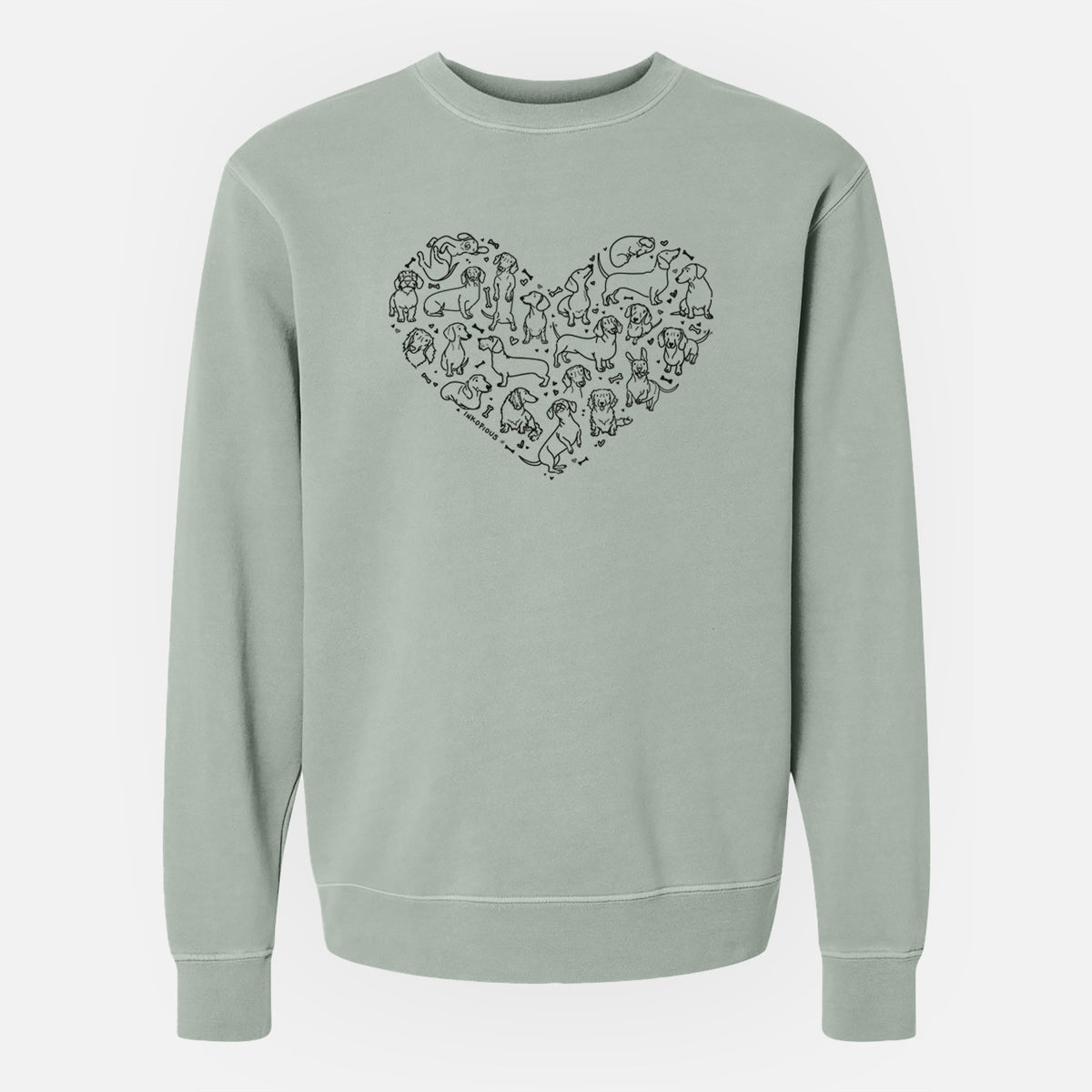 Heart Full of Dachshunds - Unisex Pigment Dyed Crew Sweatshirt