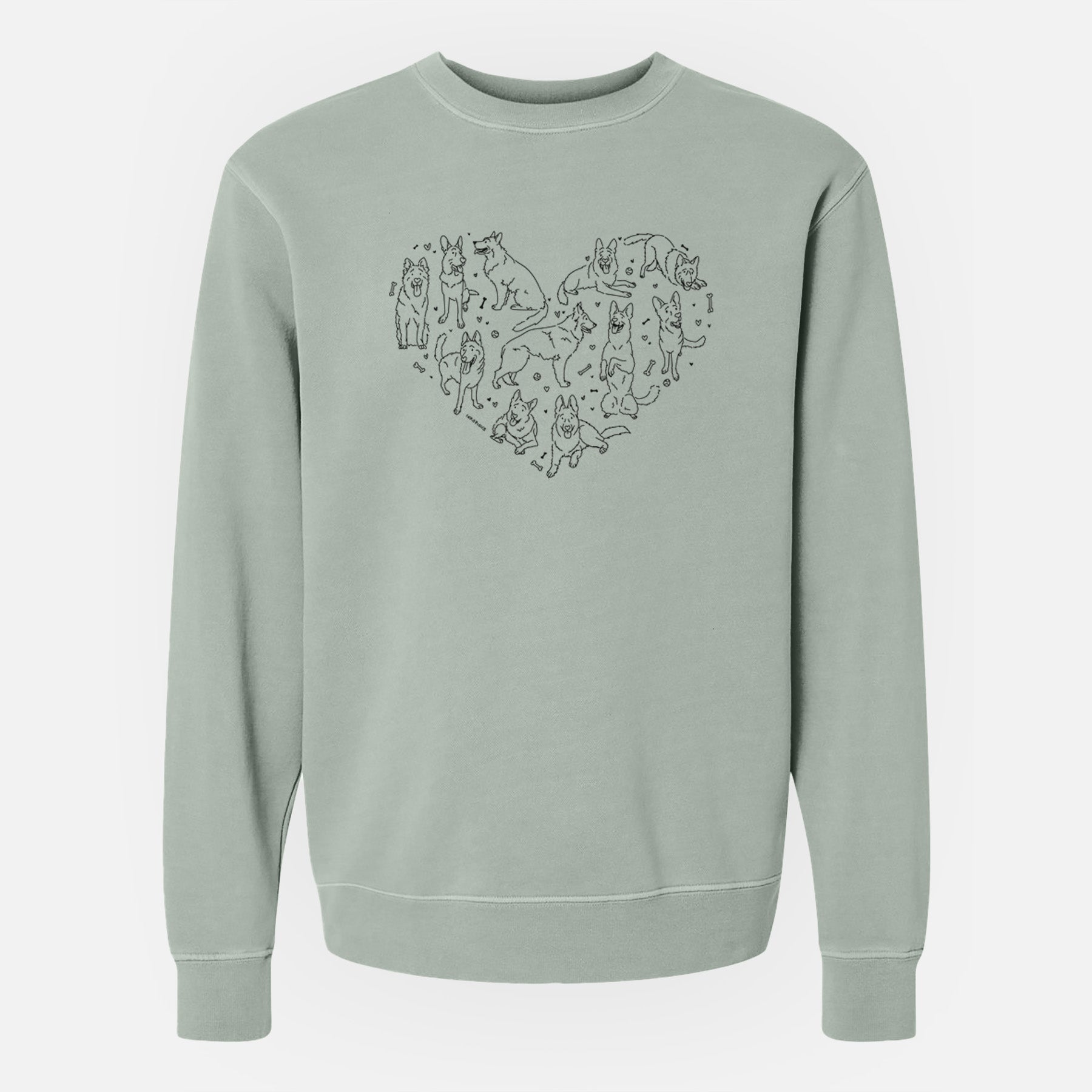 Heart Full of German Shepherds - Unisex Pigment Dyed Crew Sweatshirt