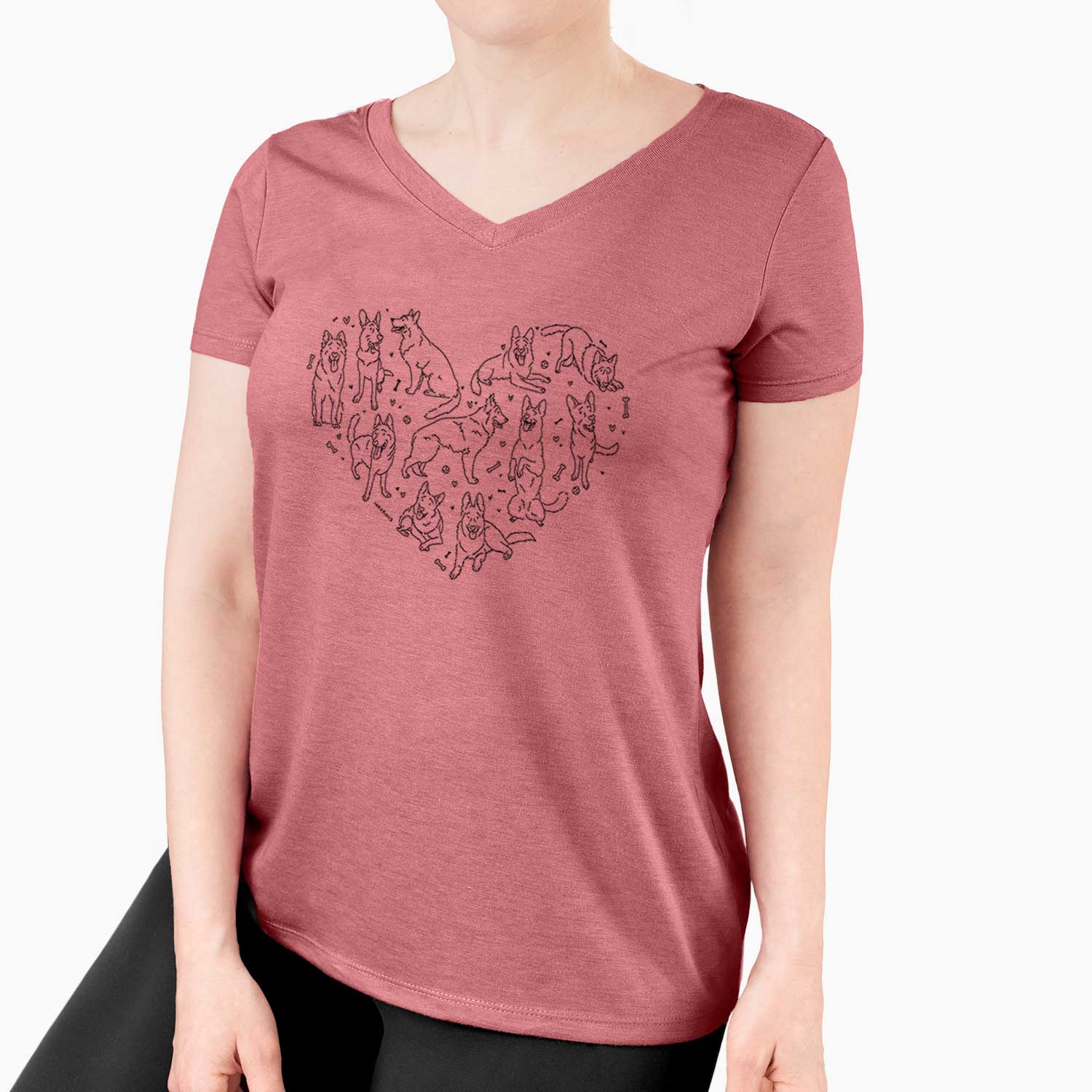 Heart Full of German Shepherds - Women's V-neck Shirt