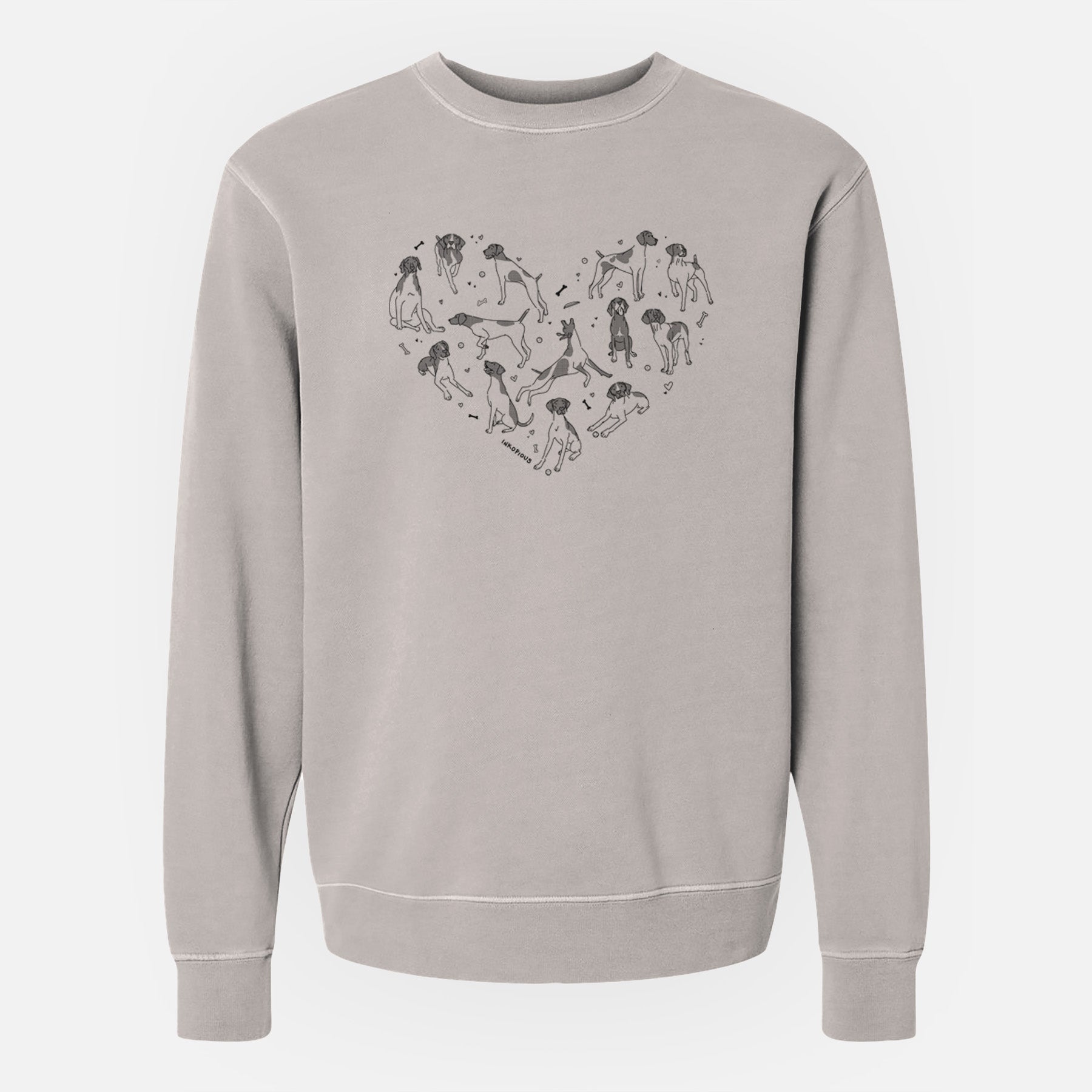 Heart Full of German Shorthaired Pointers - Unisex Pigment Dyed Crew Sweatshirt