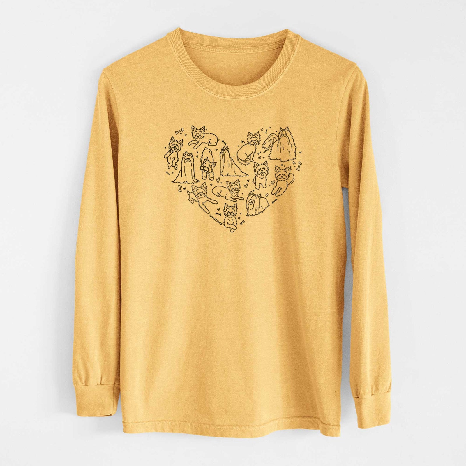 Heart Full of Yorkshire Terriers - Heavyweight 100% Cotton Long Sleeve