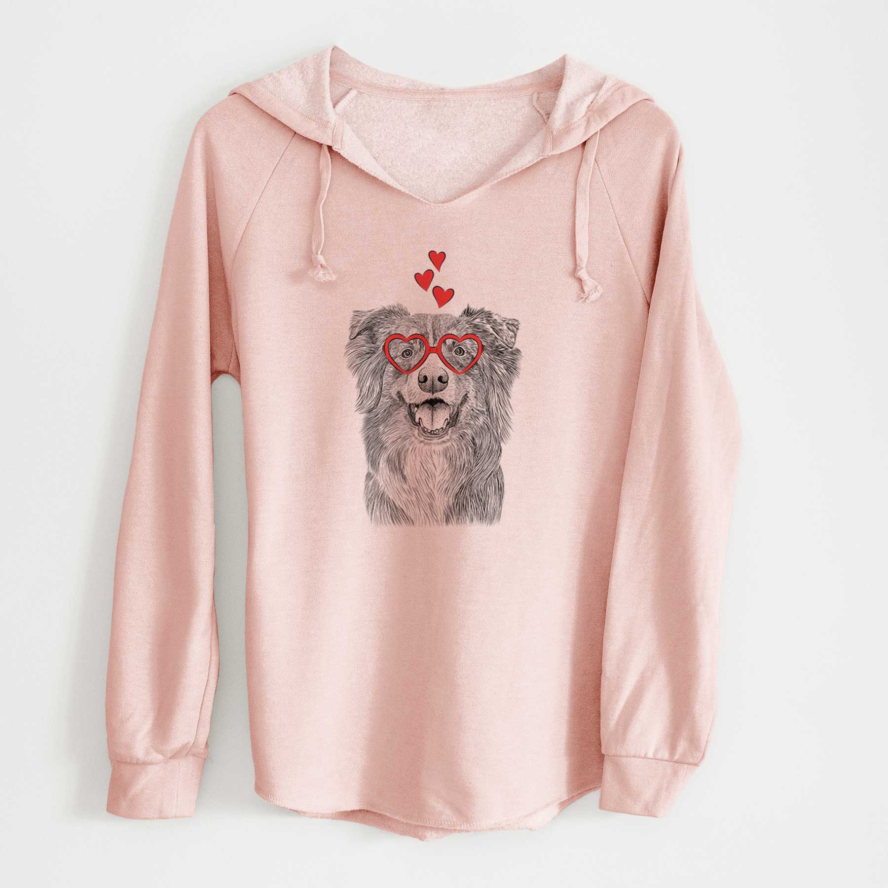 Valentine Aussie Parker the Australian Shepherd - Cali Wave Hooded Sweatshirt