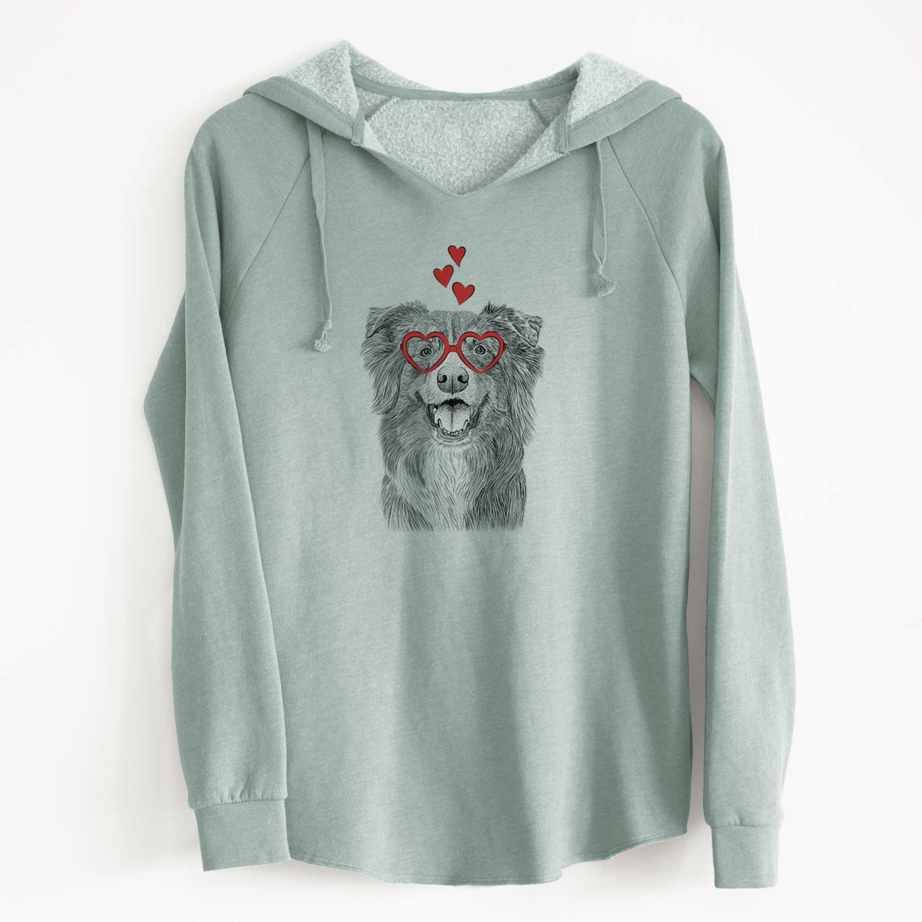 Valentine Aussie Parker the Australian Shepherd - Cali Wave Hooded Sweatshirt