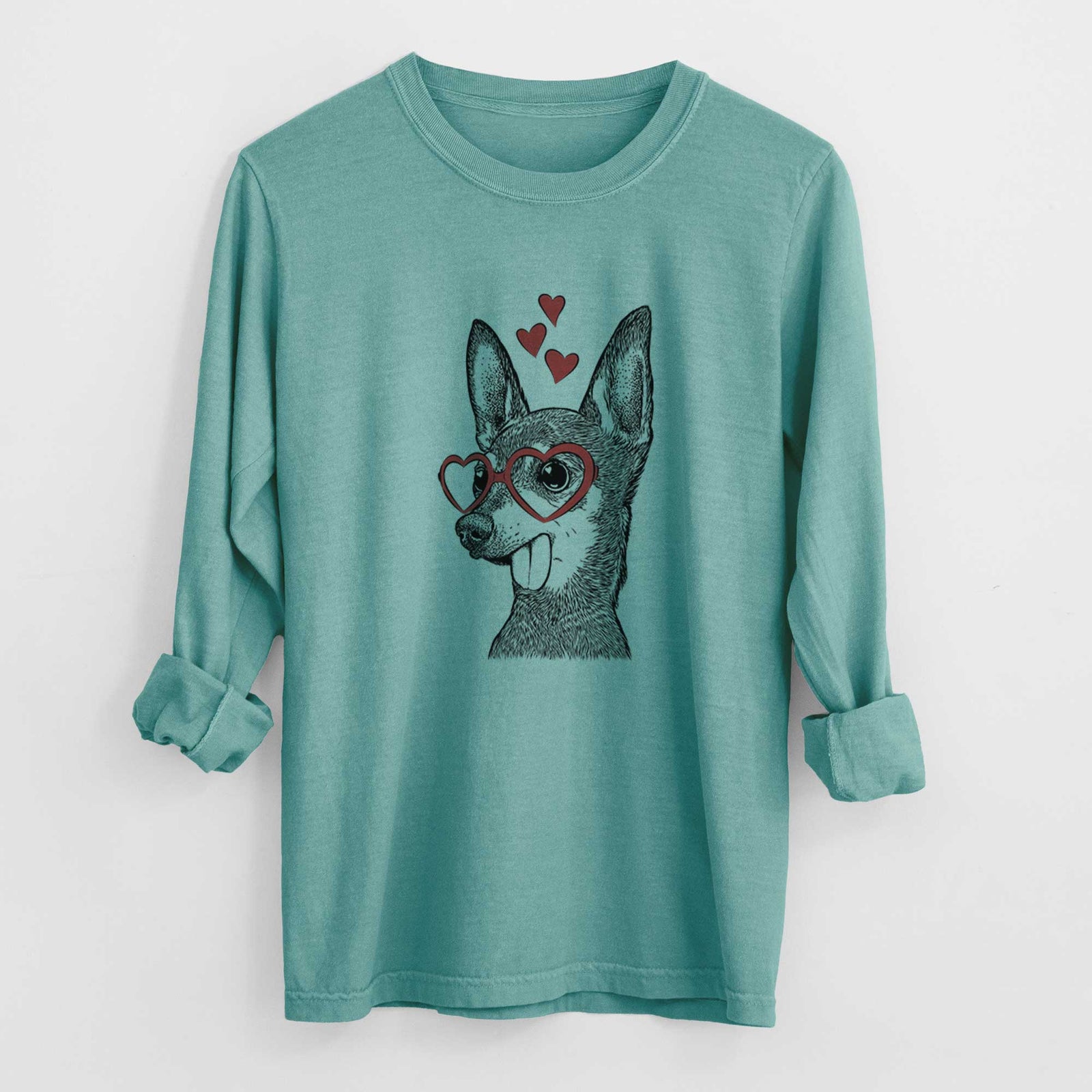 Valentine Aaron the Chihuahua - Heavyweight 100% Cotton Long Sleeve