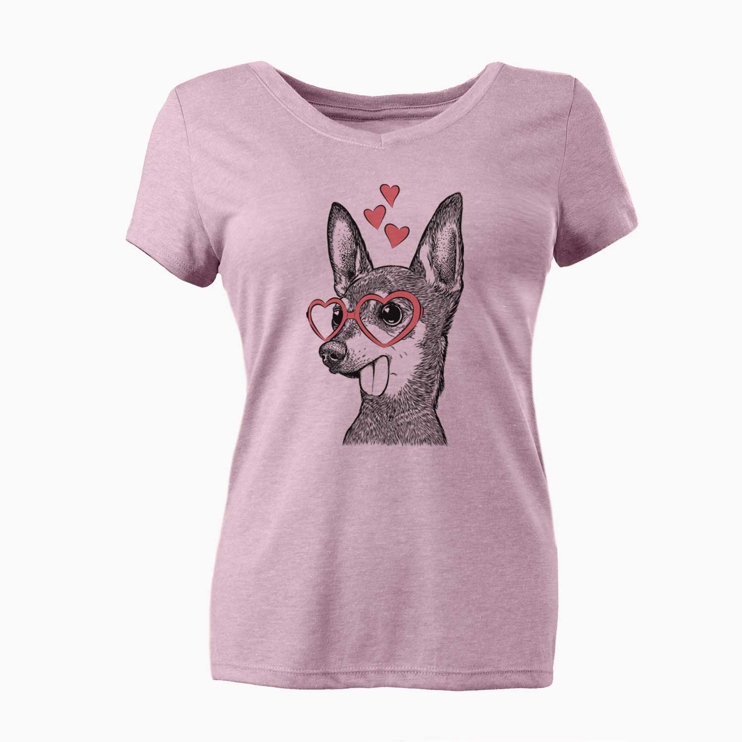 Valentine Aaron the Chihuahua - Women's V-neck Shirt