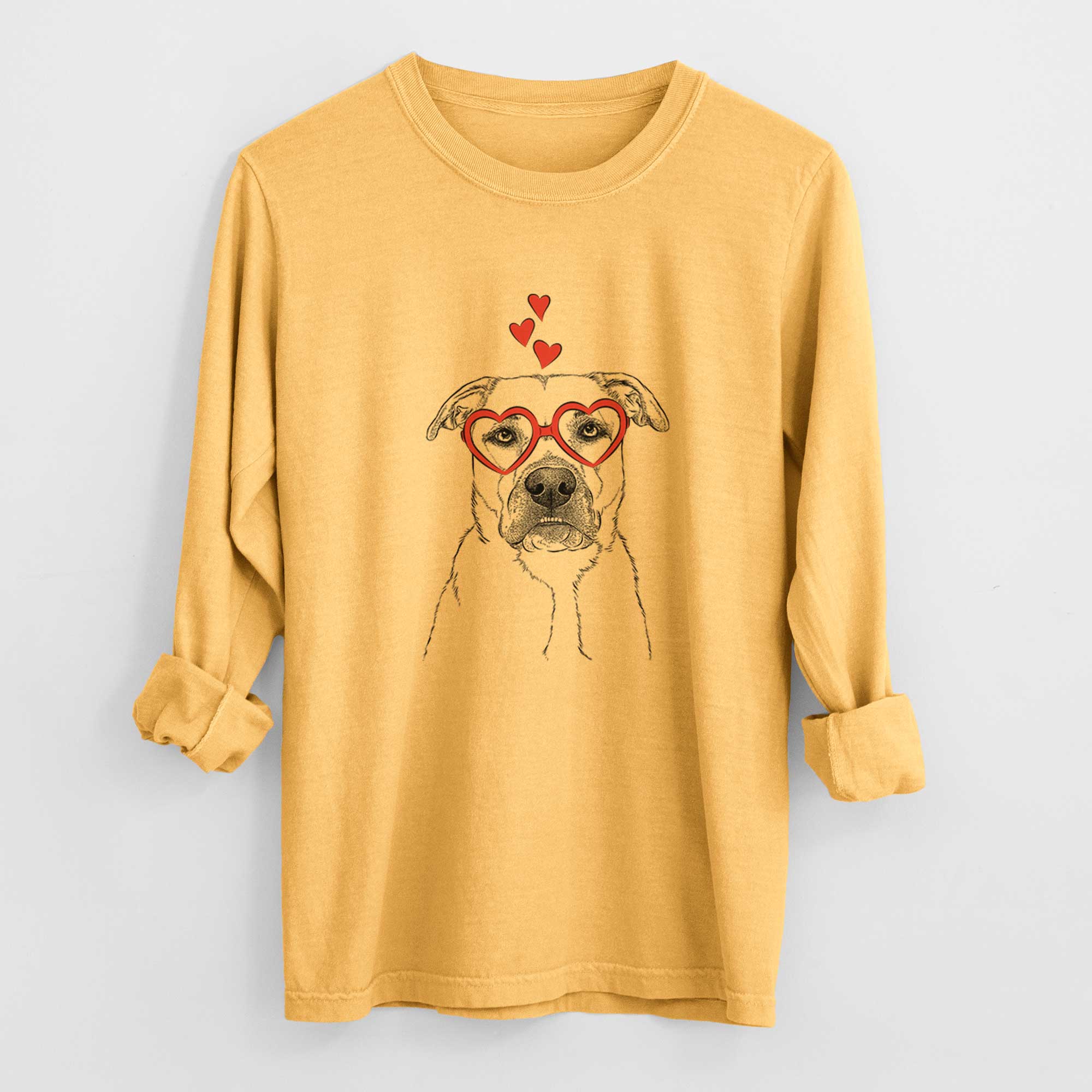 Valentine Abby the Boxer Beagle Mix - Heavyweight 100% Cotton Long Sleeve