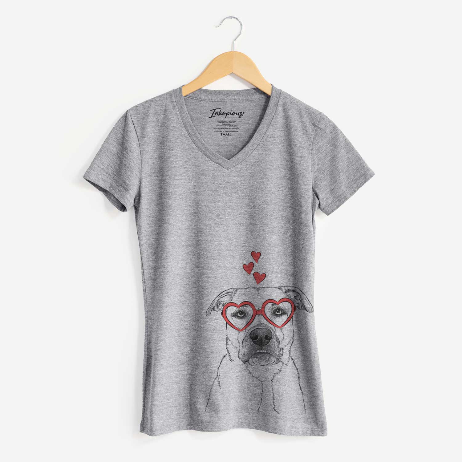 Valentine Abby the Boxer Beagle Mix - Women's V-neck Shirt