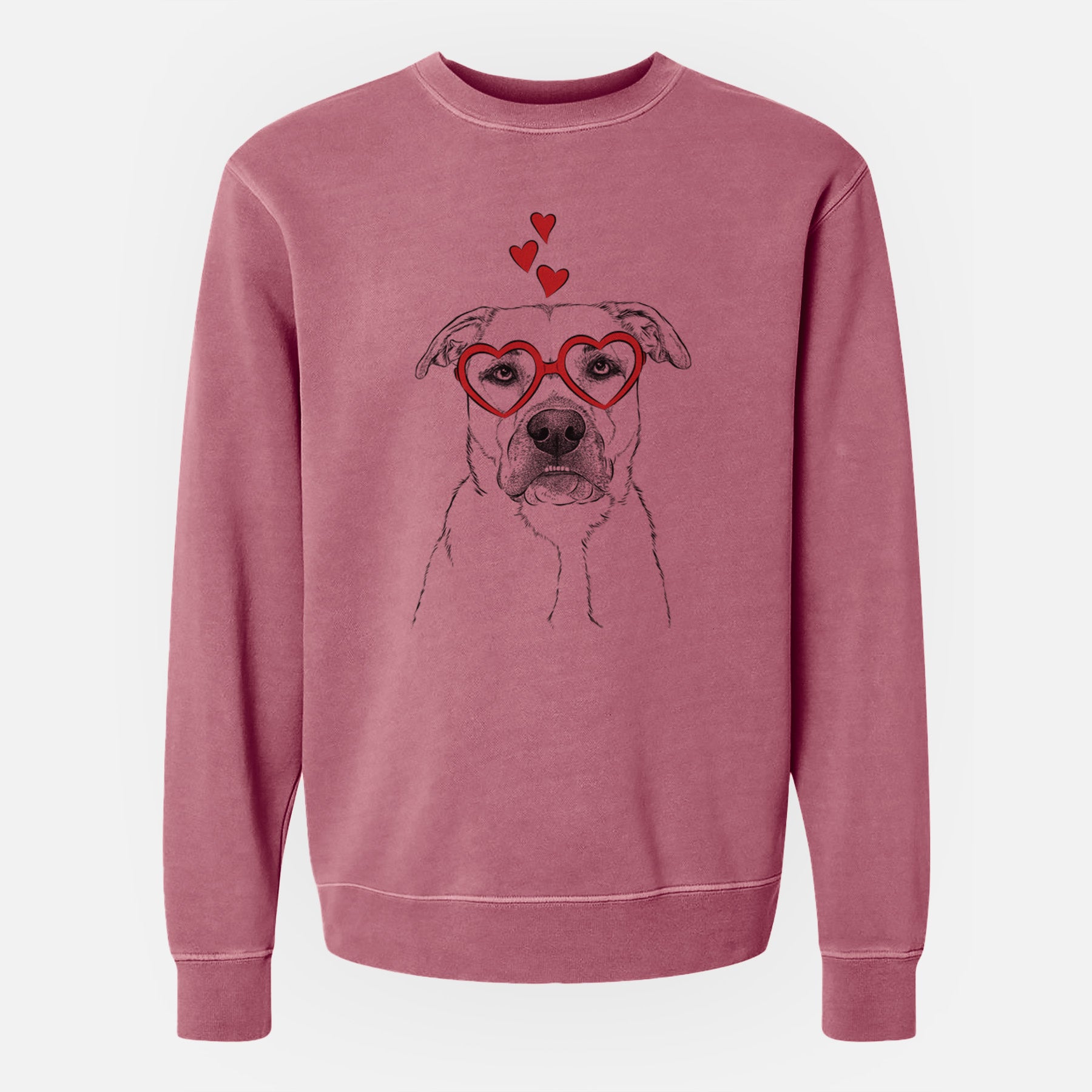 Valentine Abby the Boxer Beagle Mix - Unisex Pigment Dyed Crew Sweatshirt