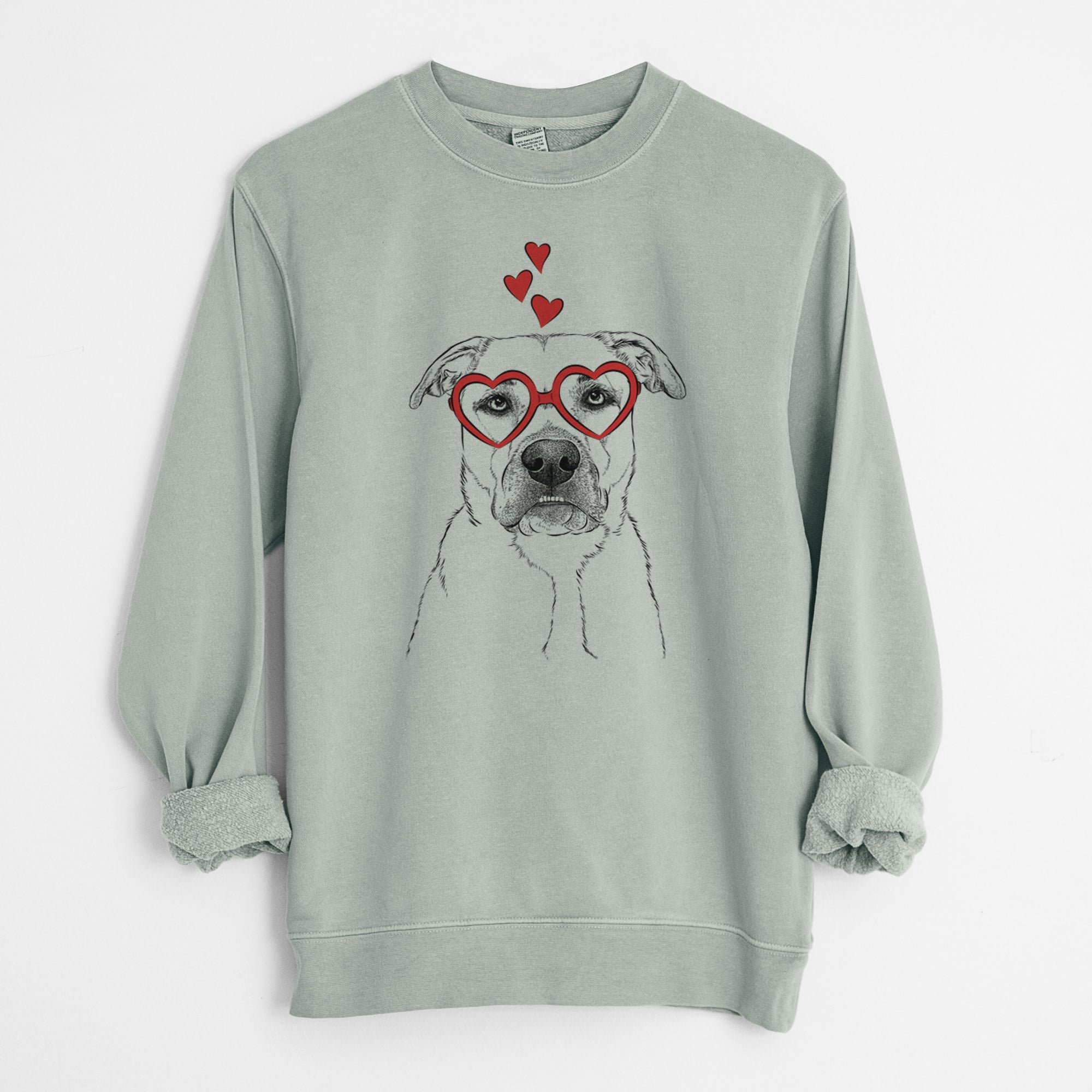 Valentine Abby the Boxer Beagle Mix - Unisex Pigment Dyed Crew Sweatshirt