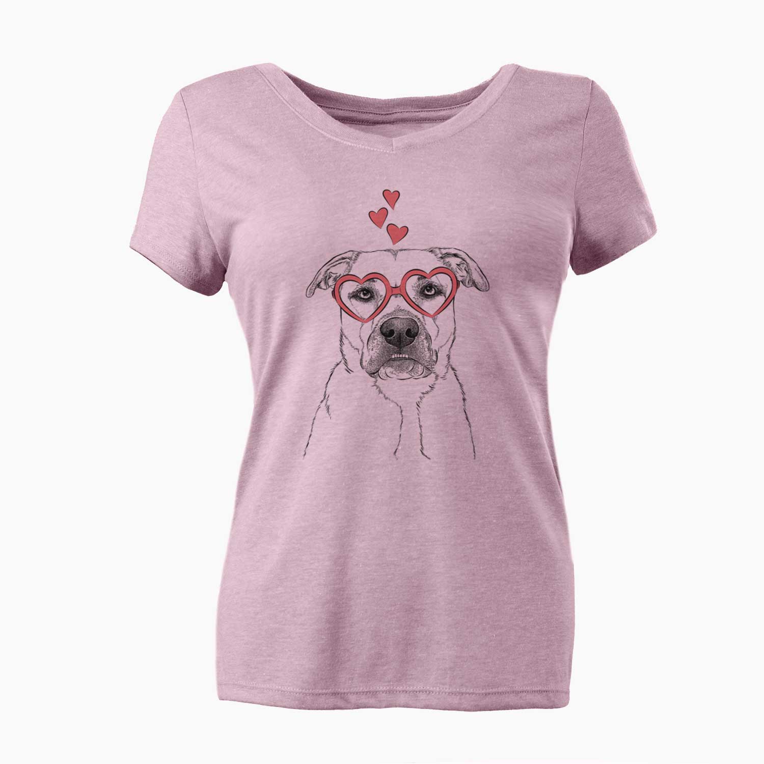 Valentine Abby the Boxer Beagle Mix - Women's V-neck Shirt