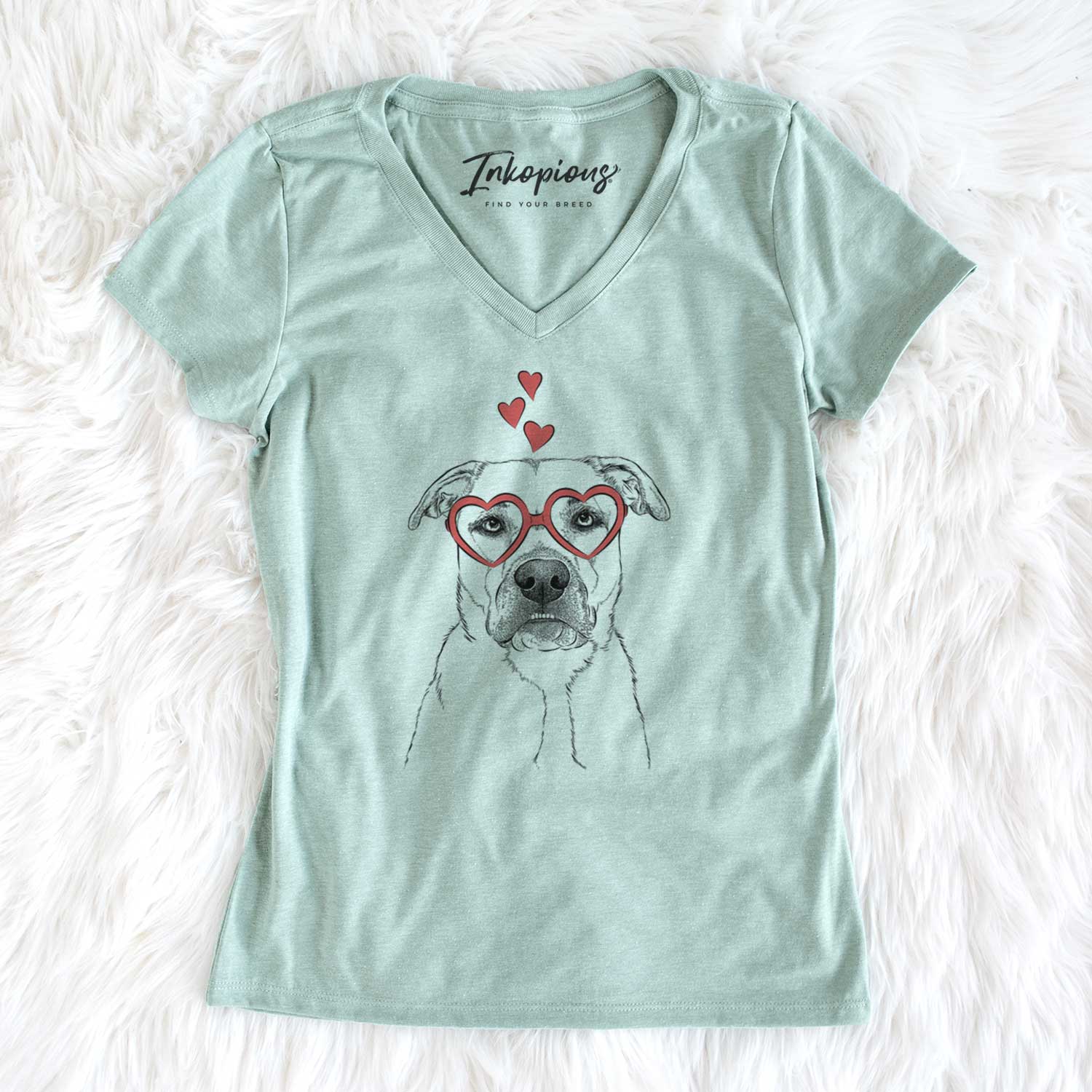 Valentine Abby the Boxer Beagle Mix - Women's V-neck Shirt